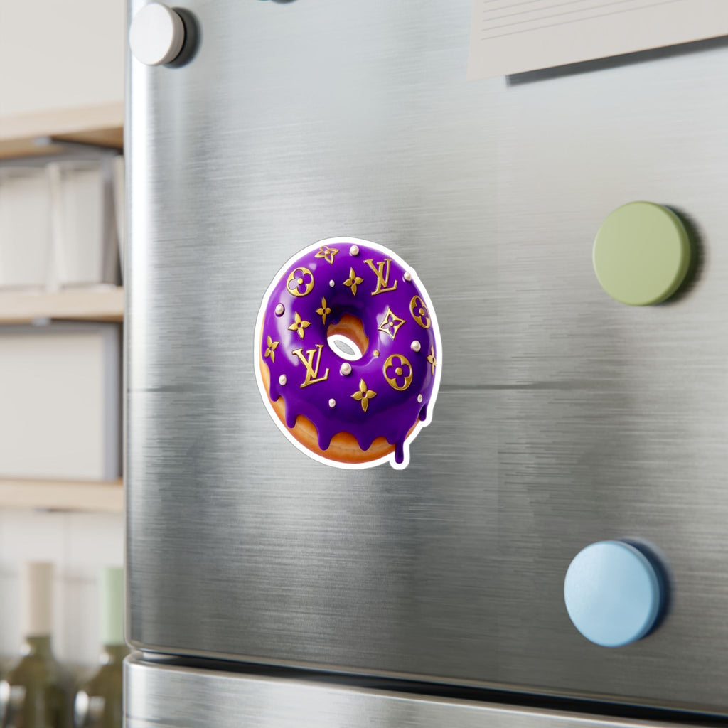 Luxury Logo Donut Vinyl Sticker – Purple Drip Kiss-Cut Decal
