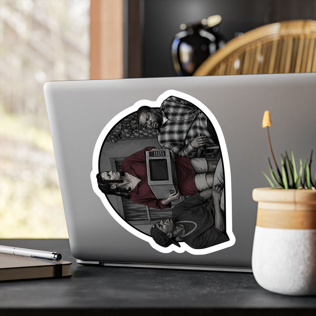 Friday collection Vinyl Sticker — Vintage TV Trio Kiss-Cut Decal