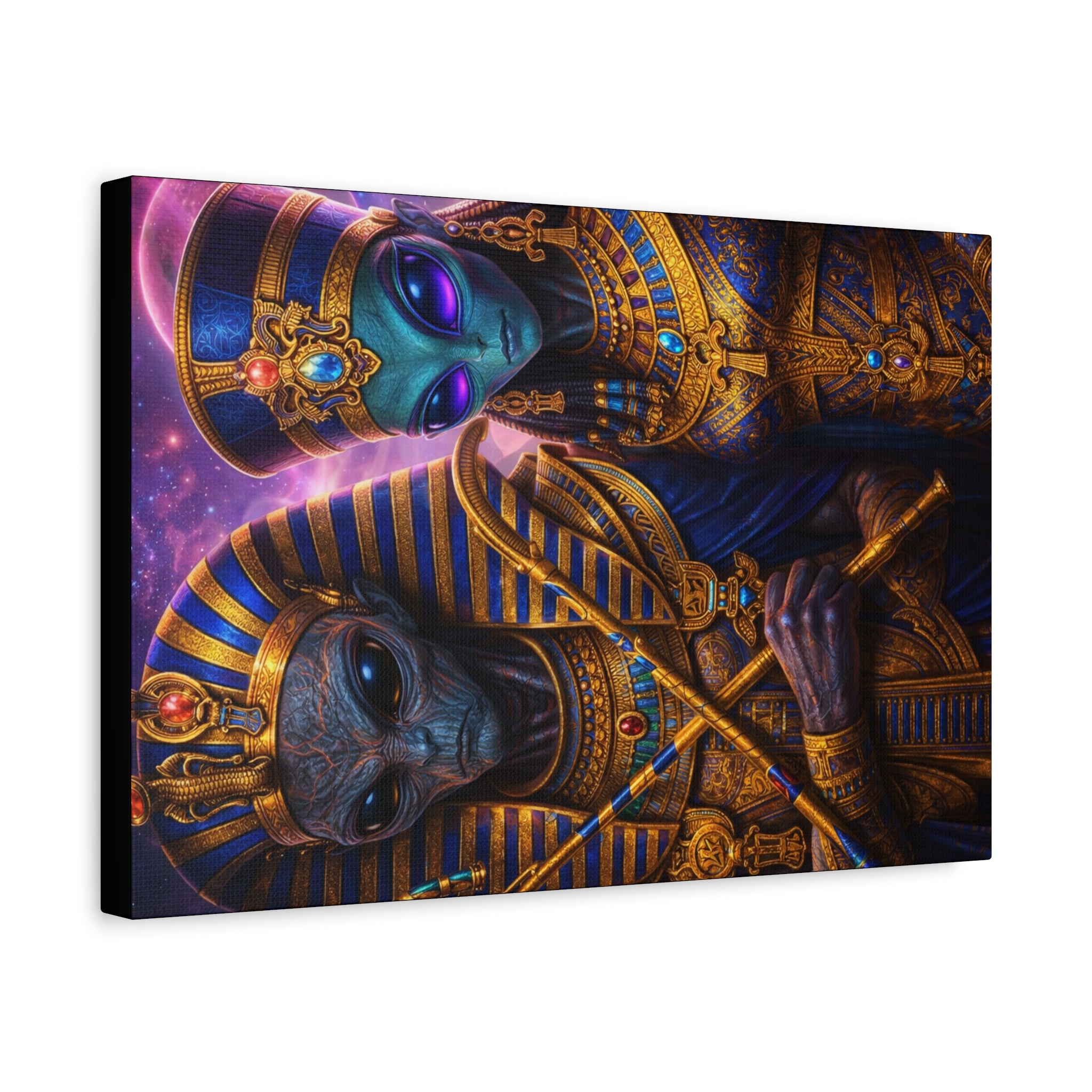 Alien Pharaoh Canvas Art - Matte Stretched Wall Decor