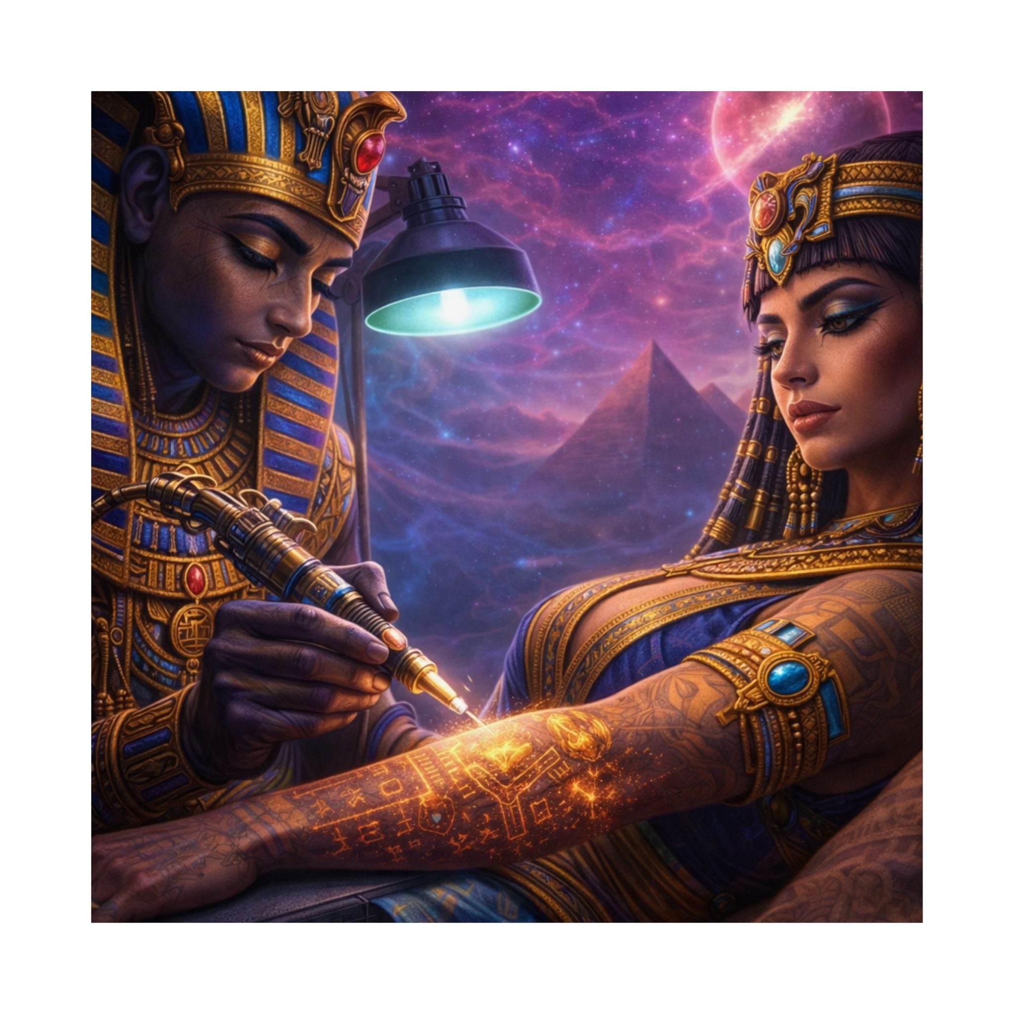 Egyptian Pharaoh Tattoo Poster — Matte Vertical Wall Art