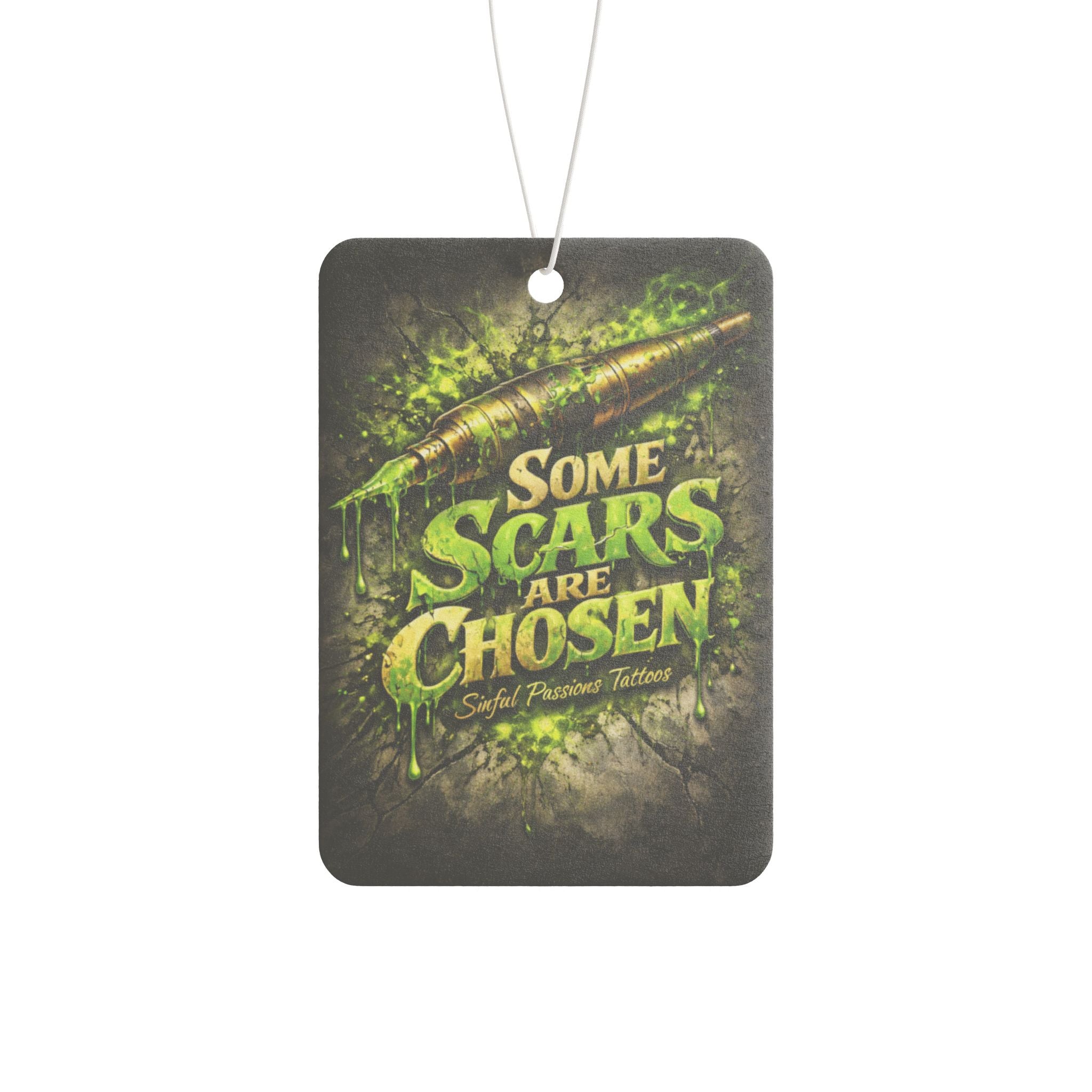 Car Air Freshener — "Some Scars Are Chosen" Graphic Scented Ornament