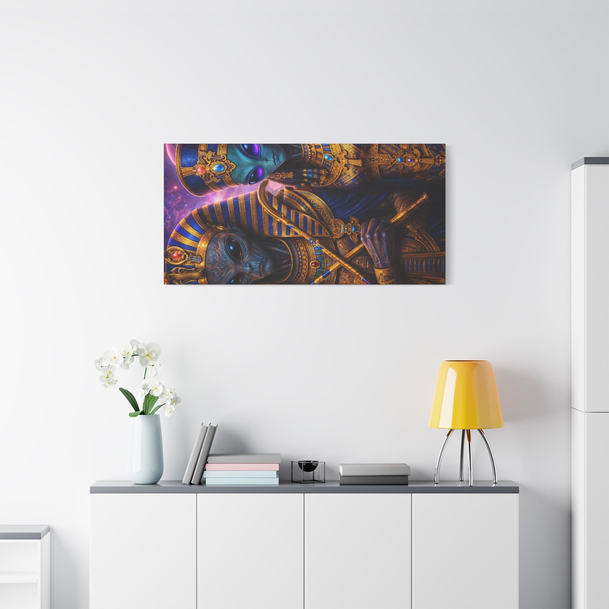 Alien Pharaoh Canvas Art - Matte Stretched Wall Decor