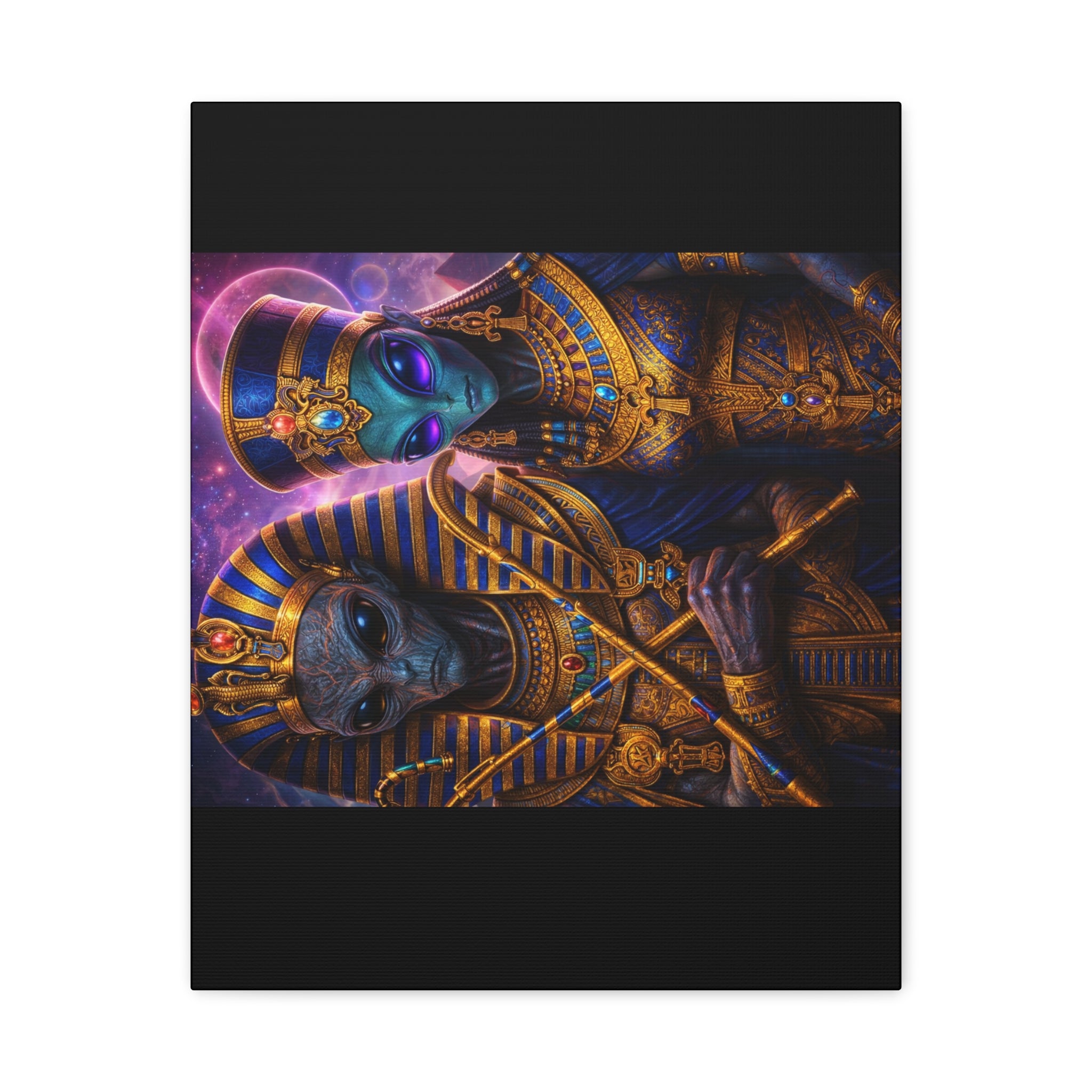 Alien Pharaoh Canvas Art - Matte Stretched Wall Decor