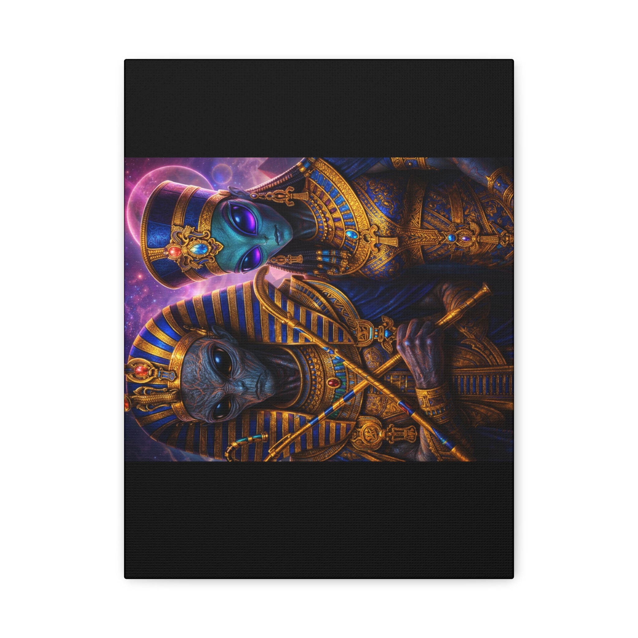 Alien Pharaoh Canvas Art - Matte Stretched Wall Decor