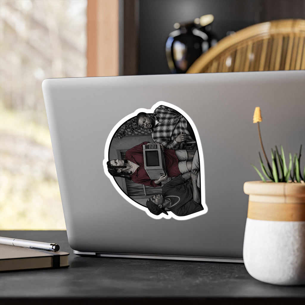 Friday collection Vinyl Sticker — Vintage TV Trio Kiss-Cut Decal