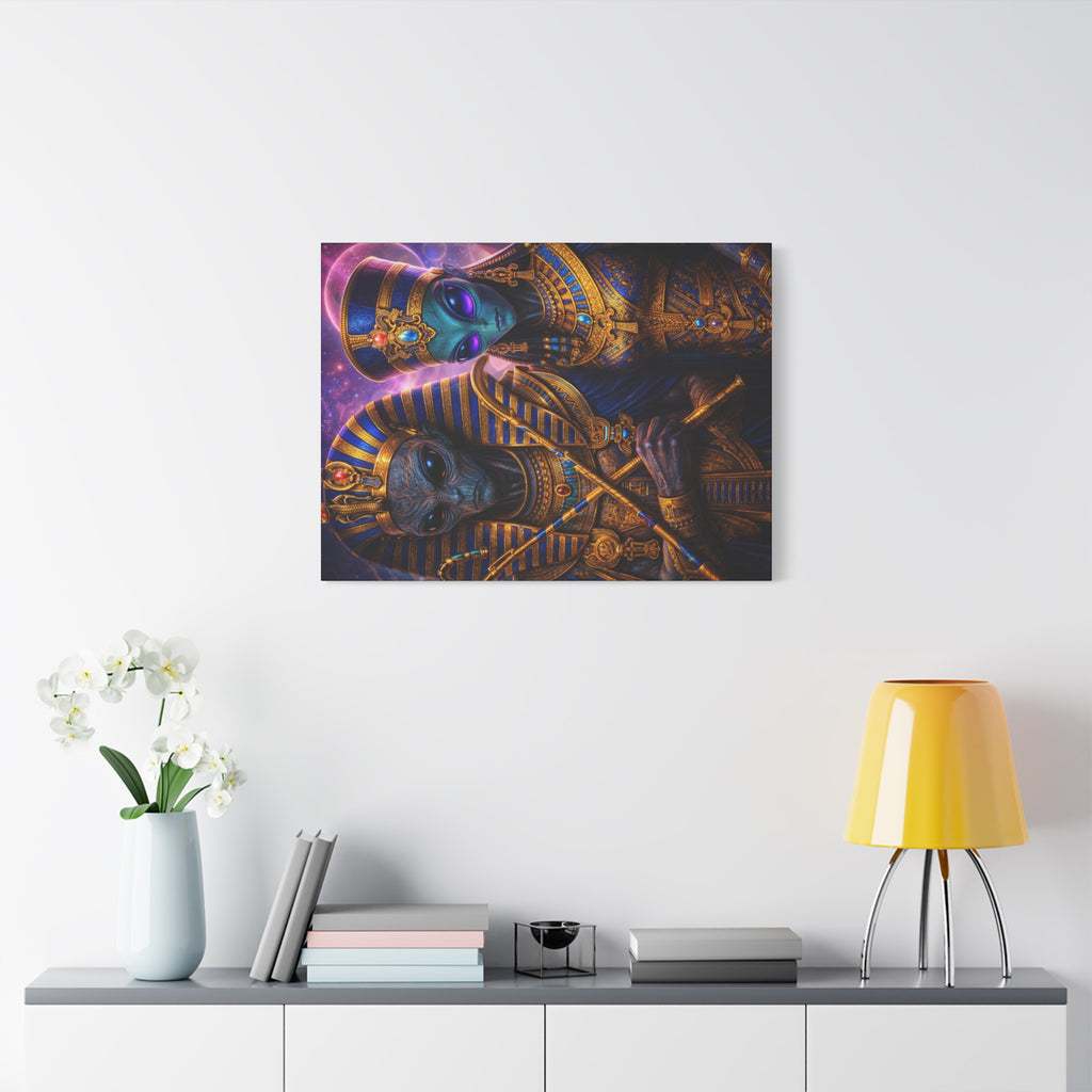 Alien Pharaoh Canvas Art - Matte Stretched Wall Decor