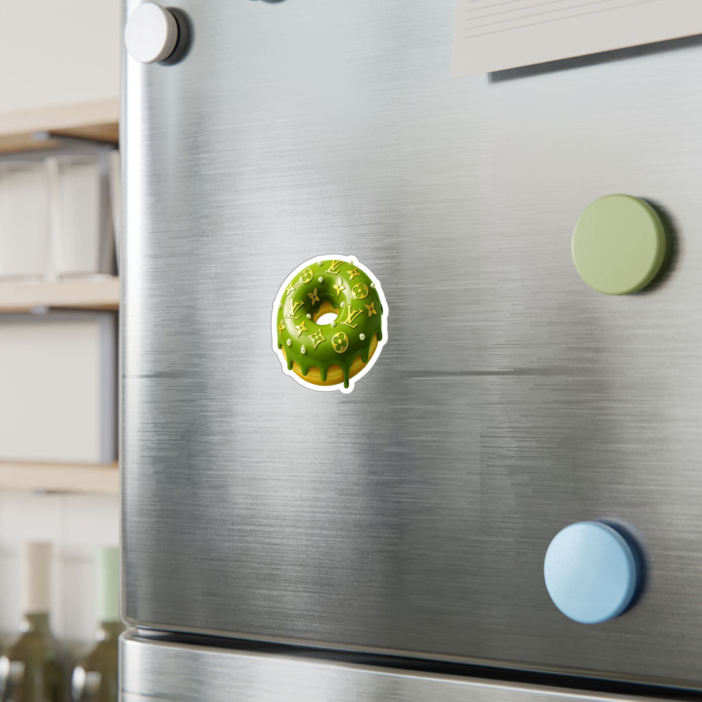 Green Designer LV Donut Kiss-Cut Vinyl Sticker