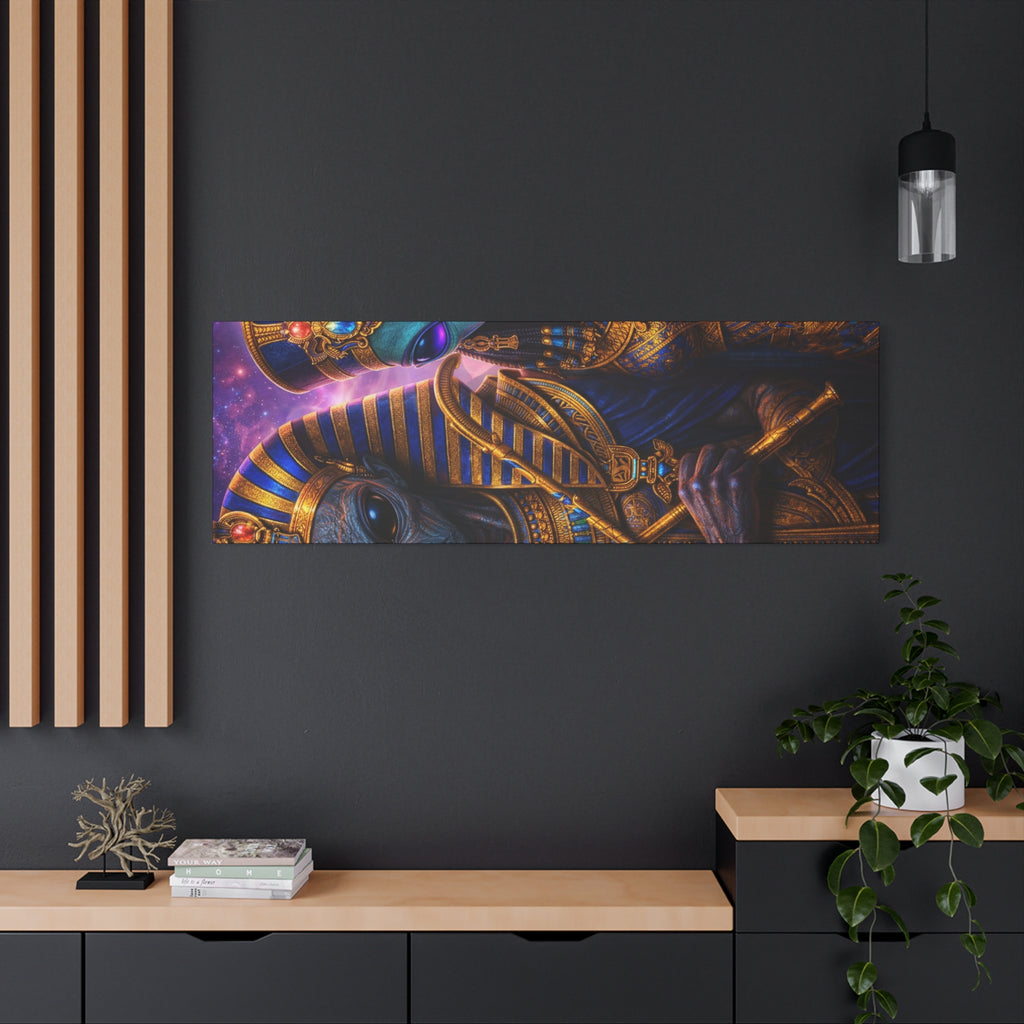 Alien Pharaoh Canvas Art - Matte Stretched Wall Decor