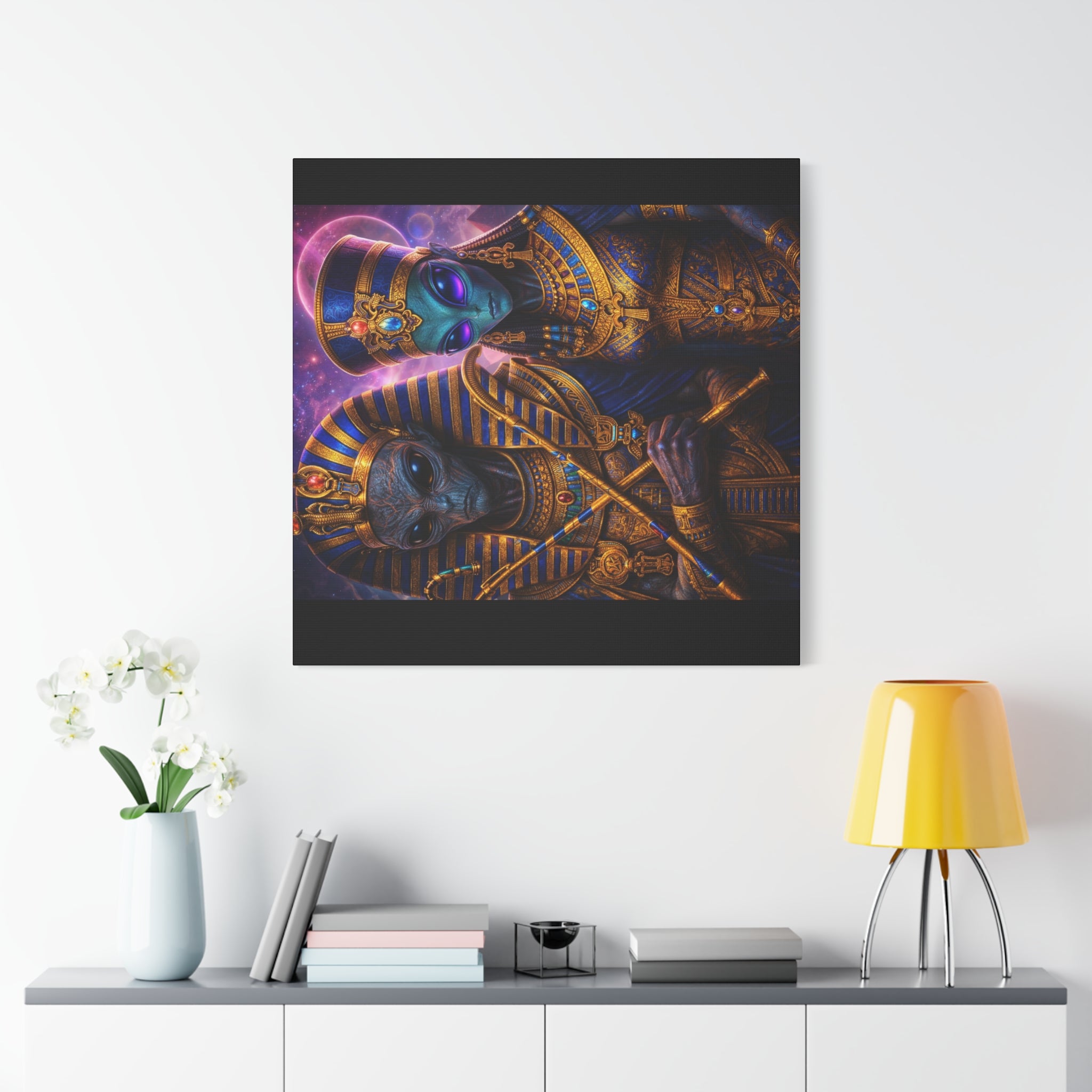Alien Pharaoh Canvas Art - Matte Stretched Wall Decor
