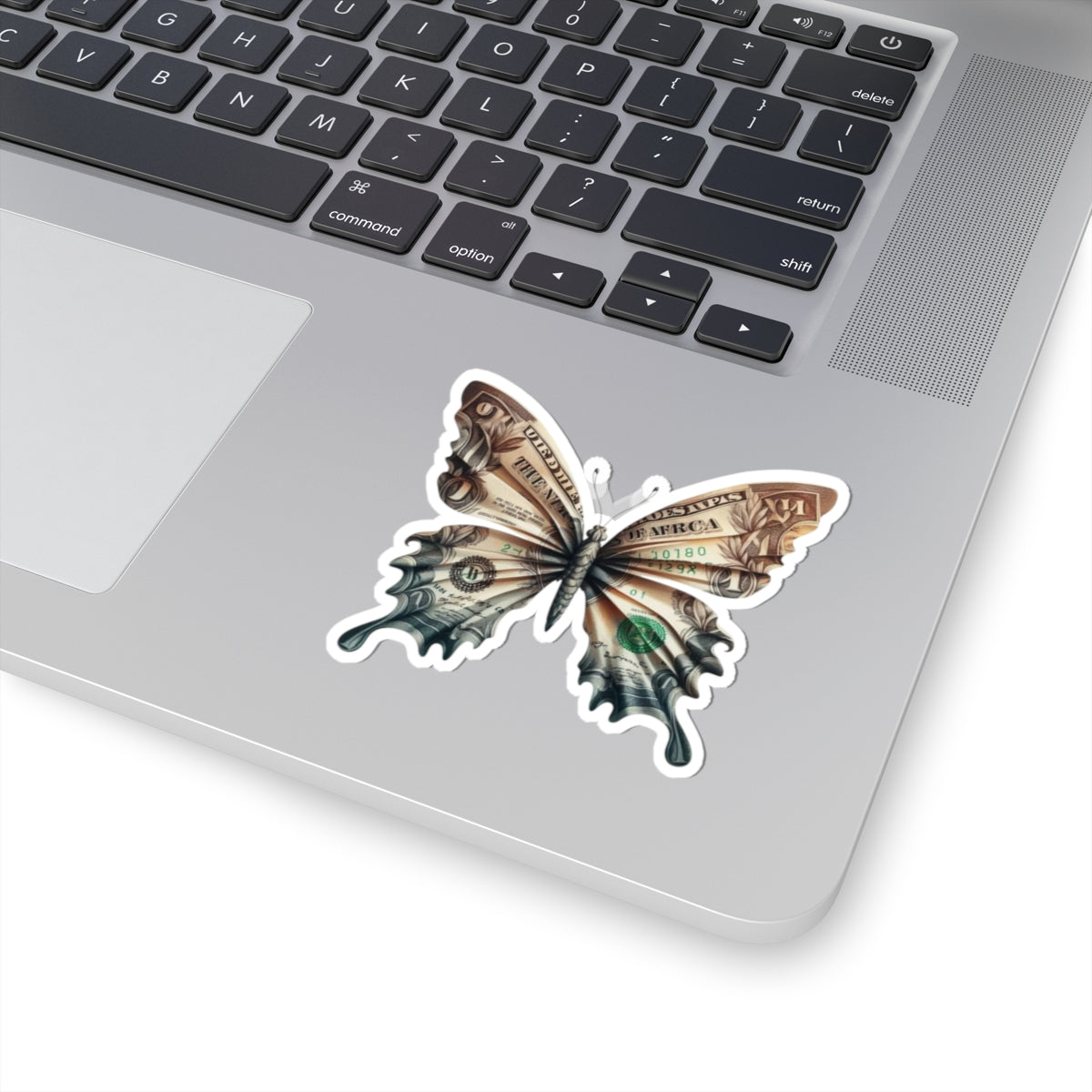 Money Butterfly Sticker — Cash Wings Kiss-Cut Vinyl Decal
