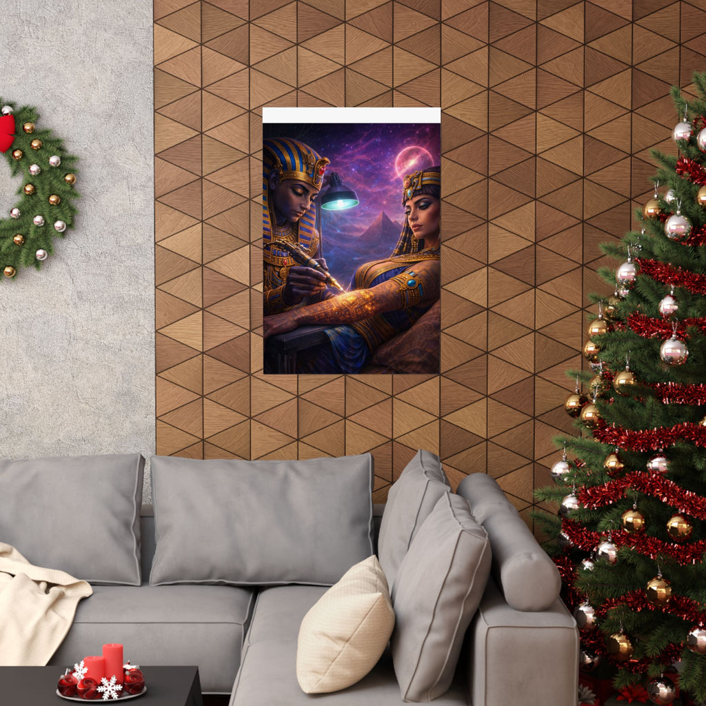 Egyptian Pharaoh Tattoo Poster — Matte Vertical Wall Art