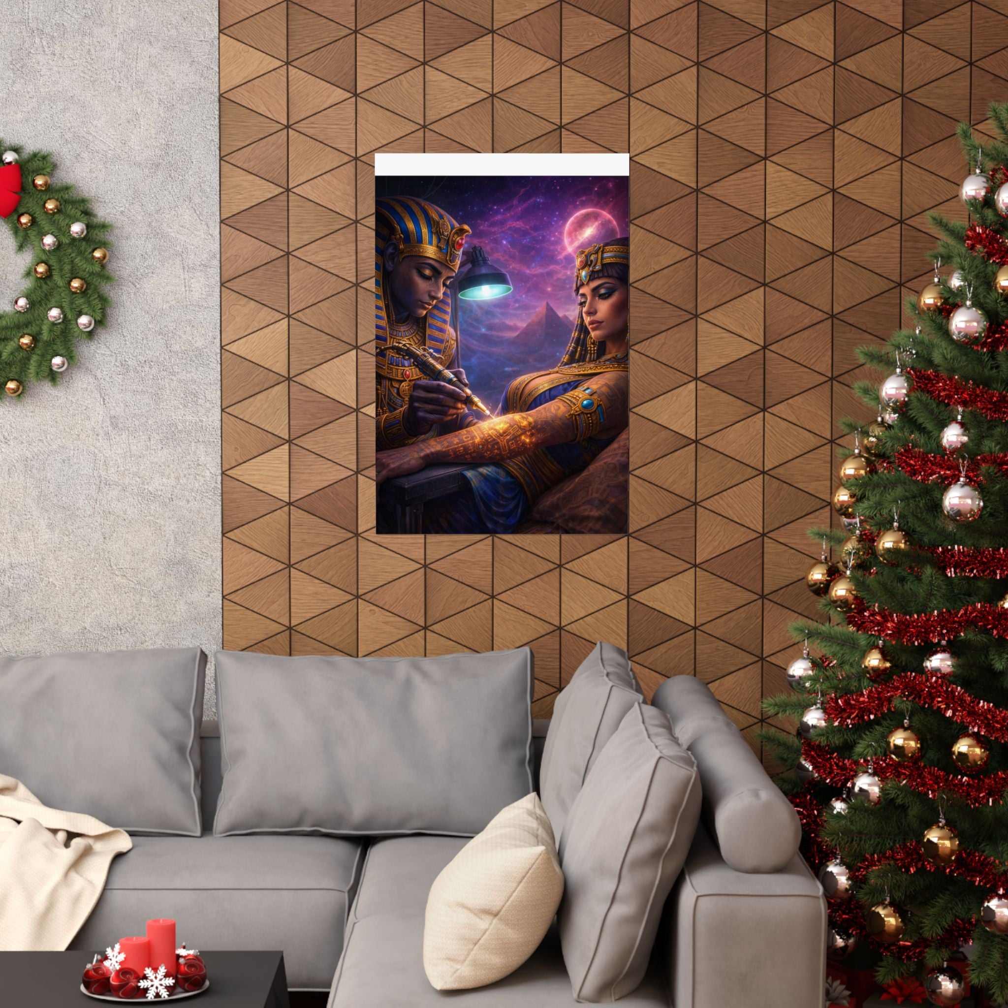 Egyptian Pharaoh Tattoo Poster — Matte Vertical Wall Art