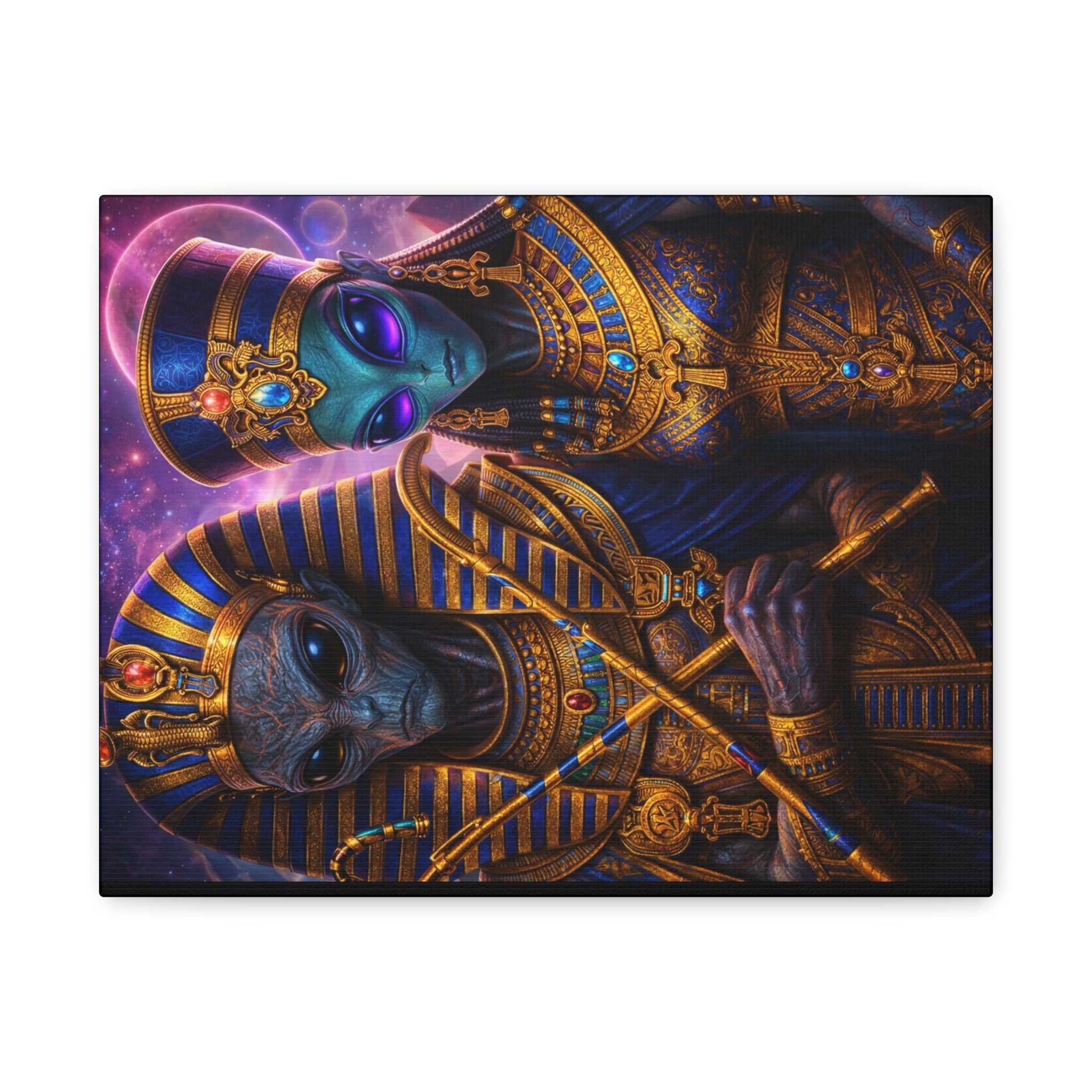 Alien Pharaoh Canvas Art - Matte Stretched Wall Decor