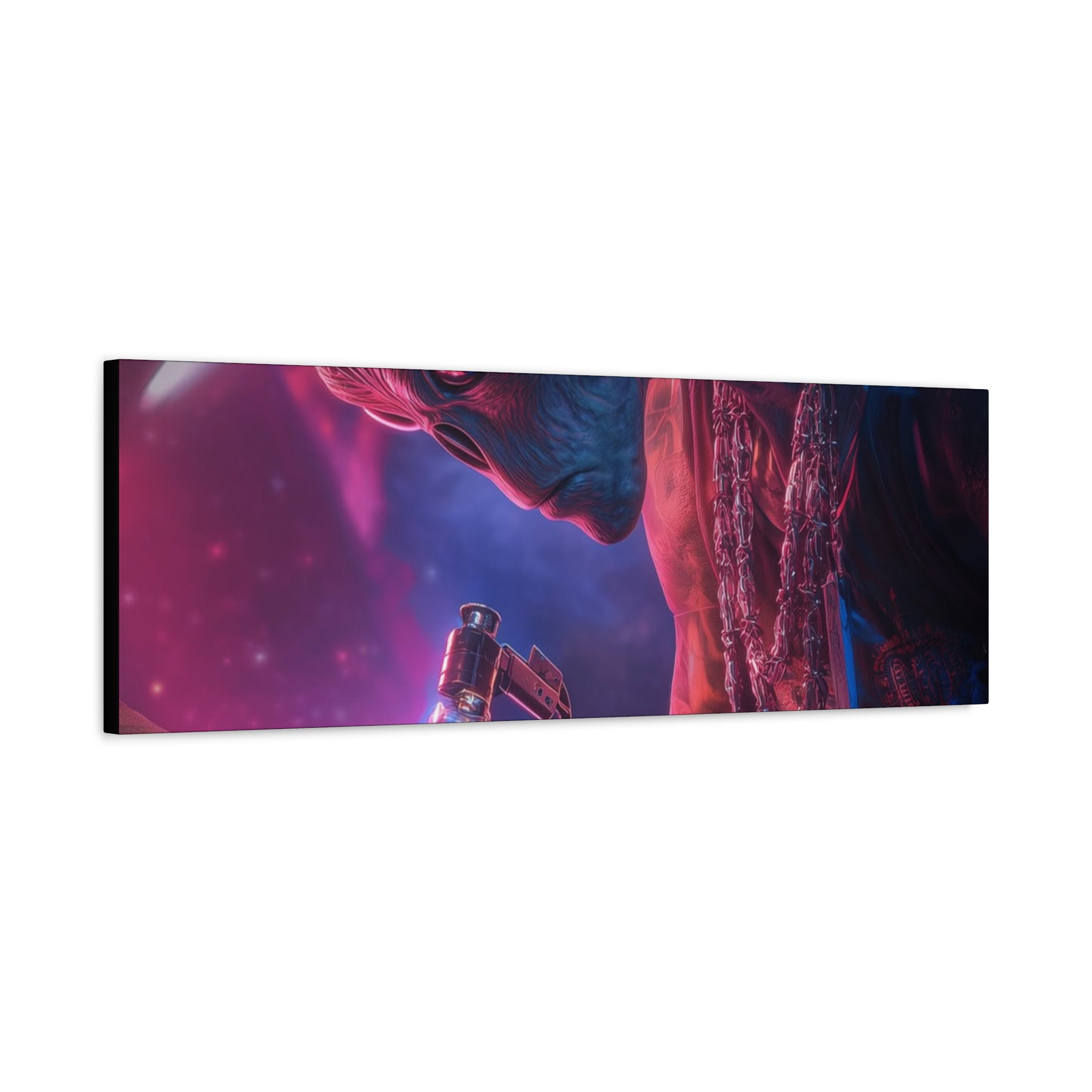 Alien Artist Canvas Print — Neon Sci‑Fi Wall Art