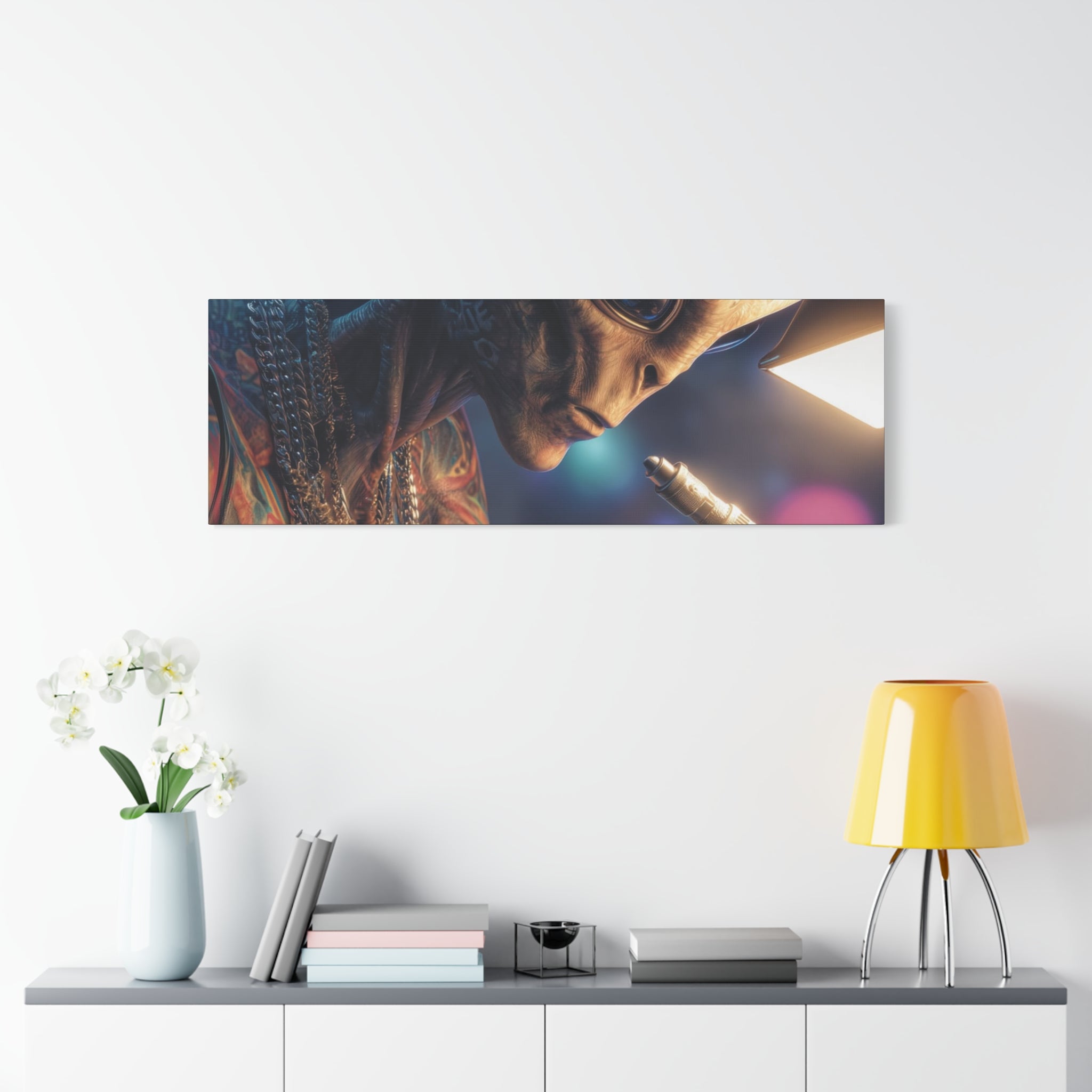 Alien Tattoo Artist Canvas Print — Matte Stretched Wall Art