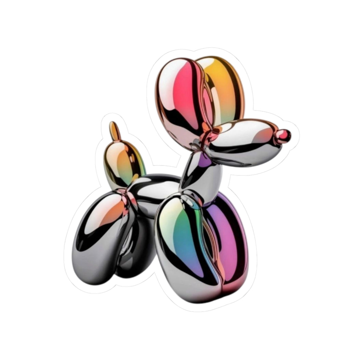 Balloon Dog Sticker — Iridescent Metallic Kiss-Cut Vinyl Decal