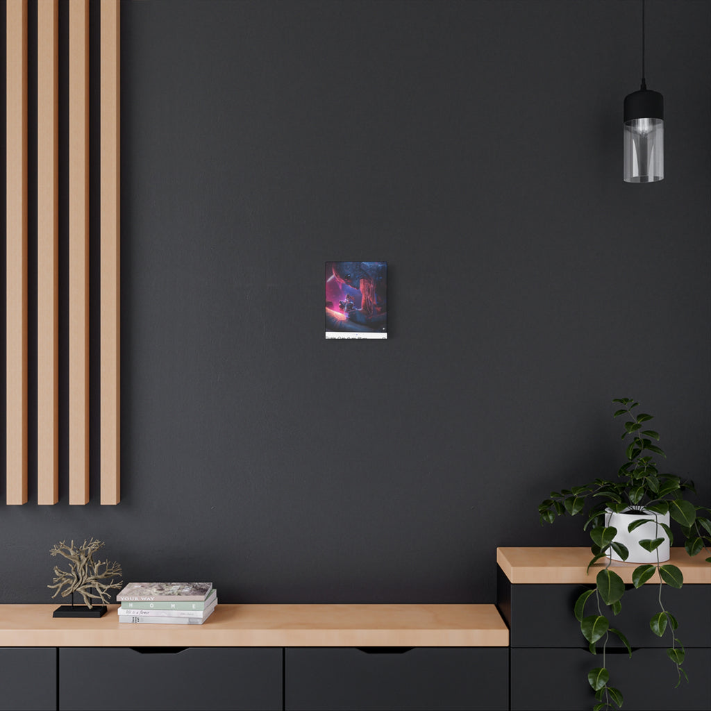 Alien Artist Canvas Print — Neon Sci‑Fi Wall Art