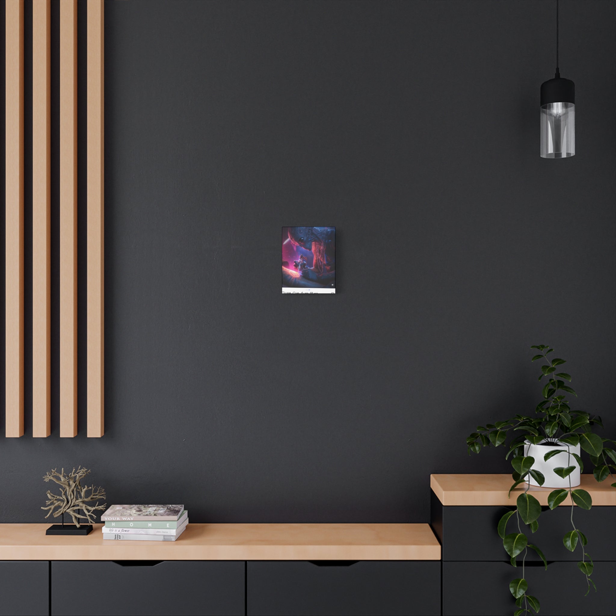 Alien Artist Canvas Print — Neon Sci‑Fi Wall Art