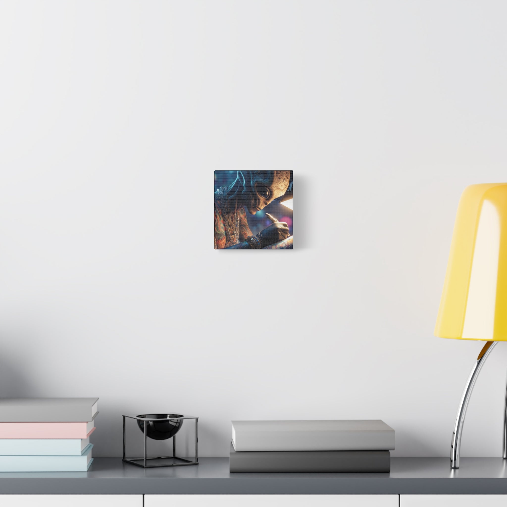 Alien Tattoo Artist Canvas Print — Matte Stretched Wall Art