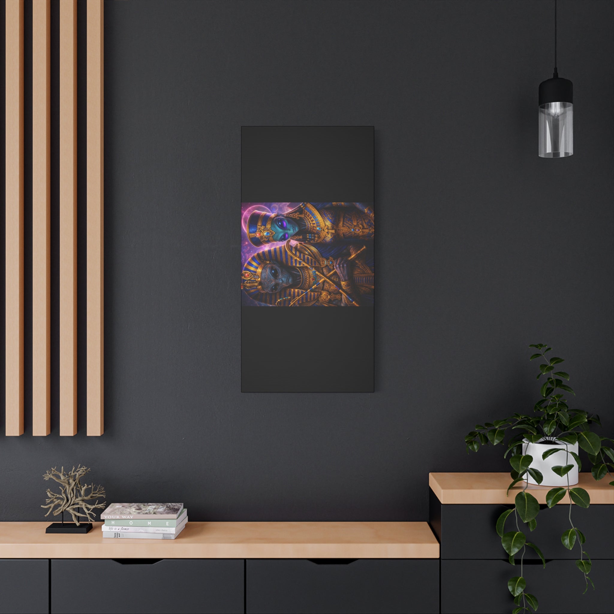 Alien Pharaoh Canvas Art - Matte Stretched Wall Decor