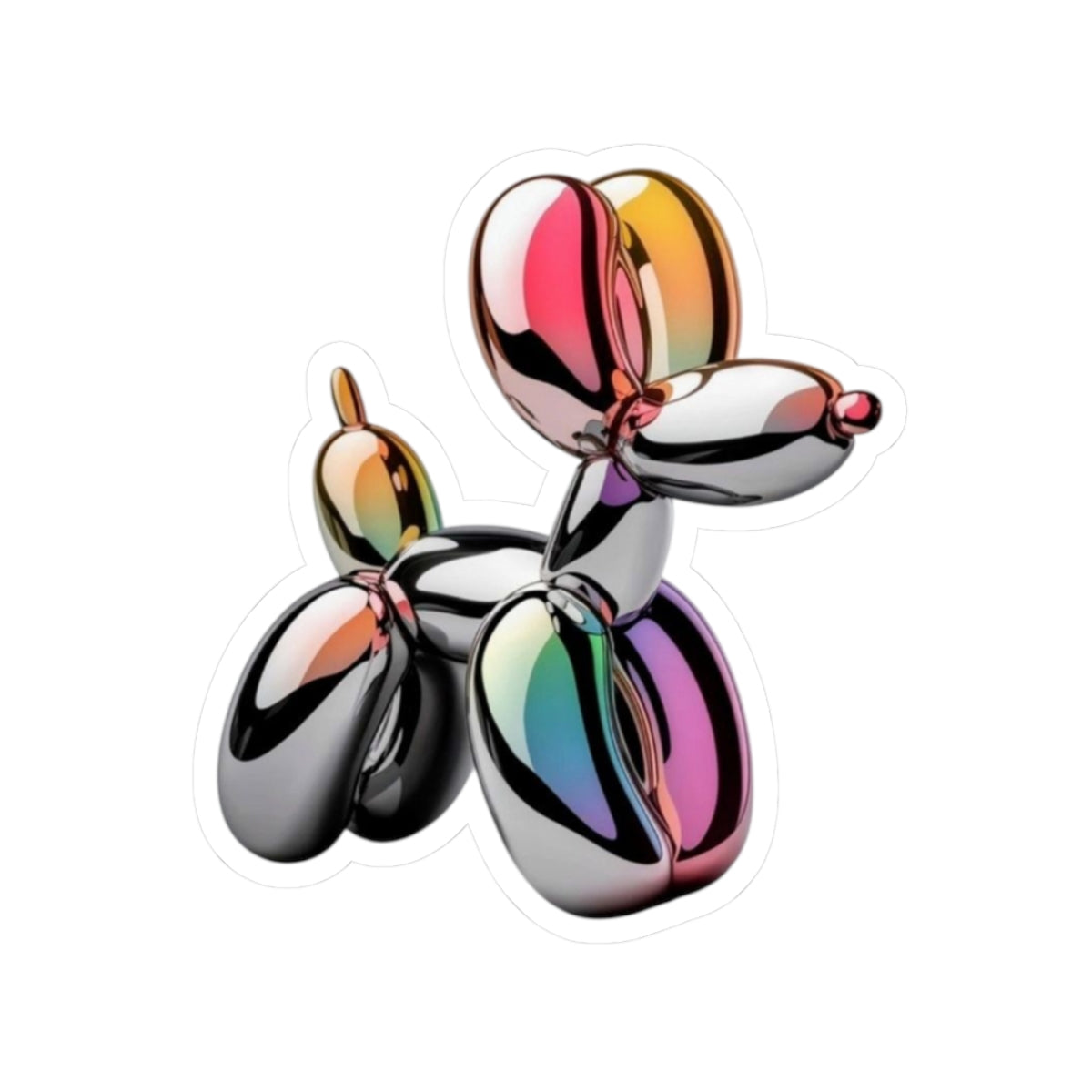 Balloon Dog Sticker — Iridescent Metallic Kiss-Cut Vinyl Decal