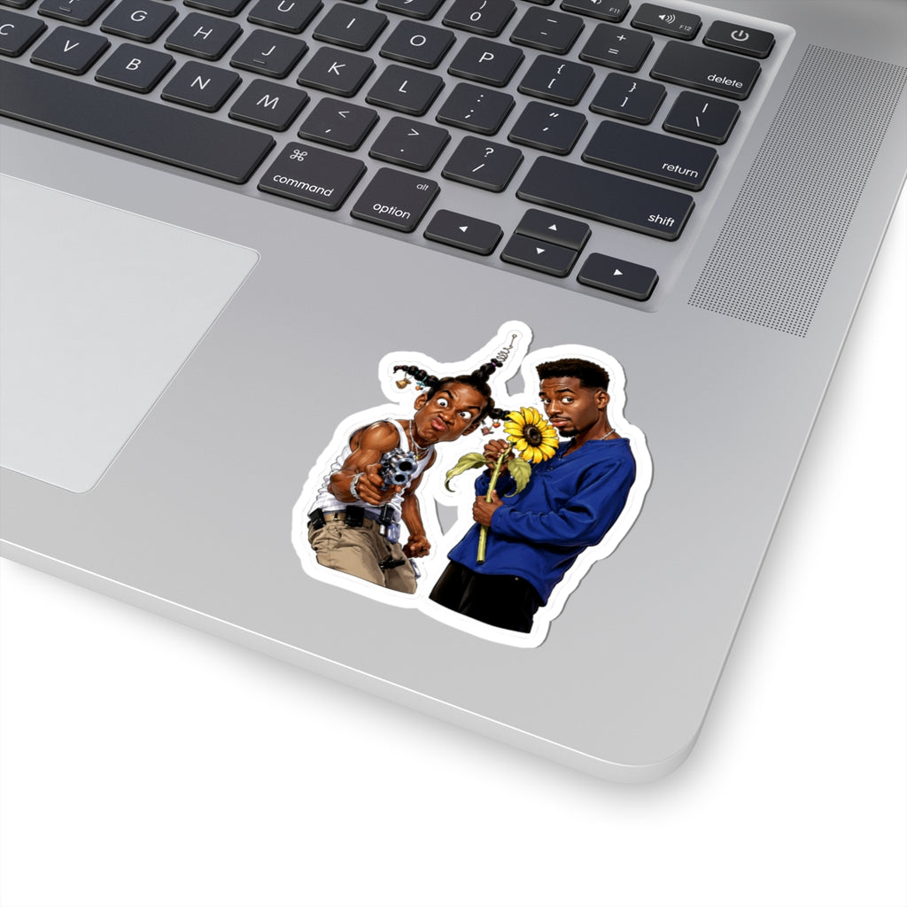 Loc dog and ashtray — Funny Flower & Toy Gun Kiss-Cut Sticker