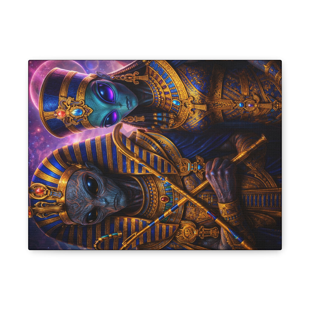 Alien Pharaoh Canvas Art - Matte Stretched Wall Decor