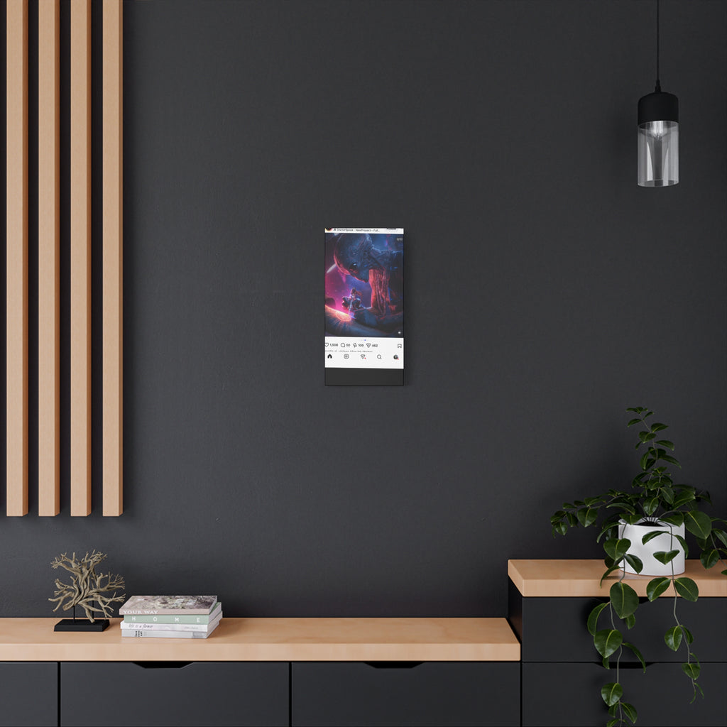 Alien Artist Canvas Print — Neon Sci‑Fi Wall Art