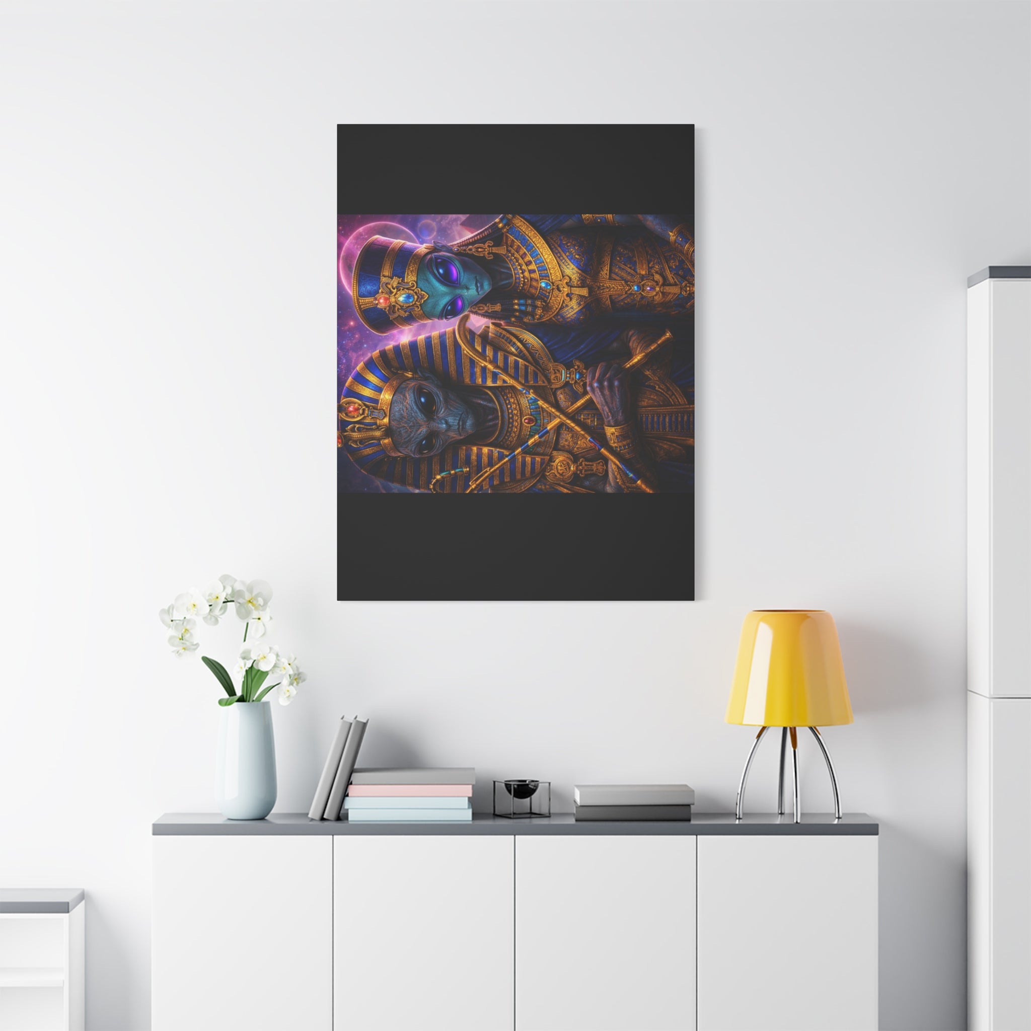 Alien Pharaoh Canvas Art - Matte Stretched Wall Decor