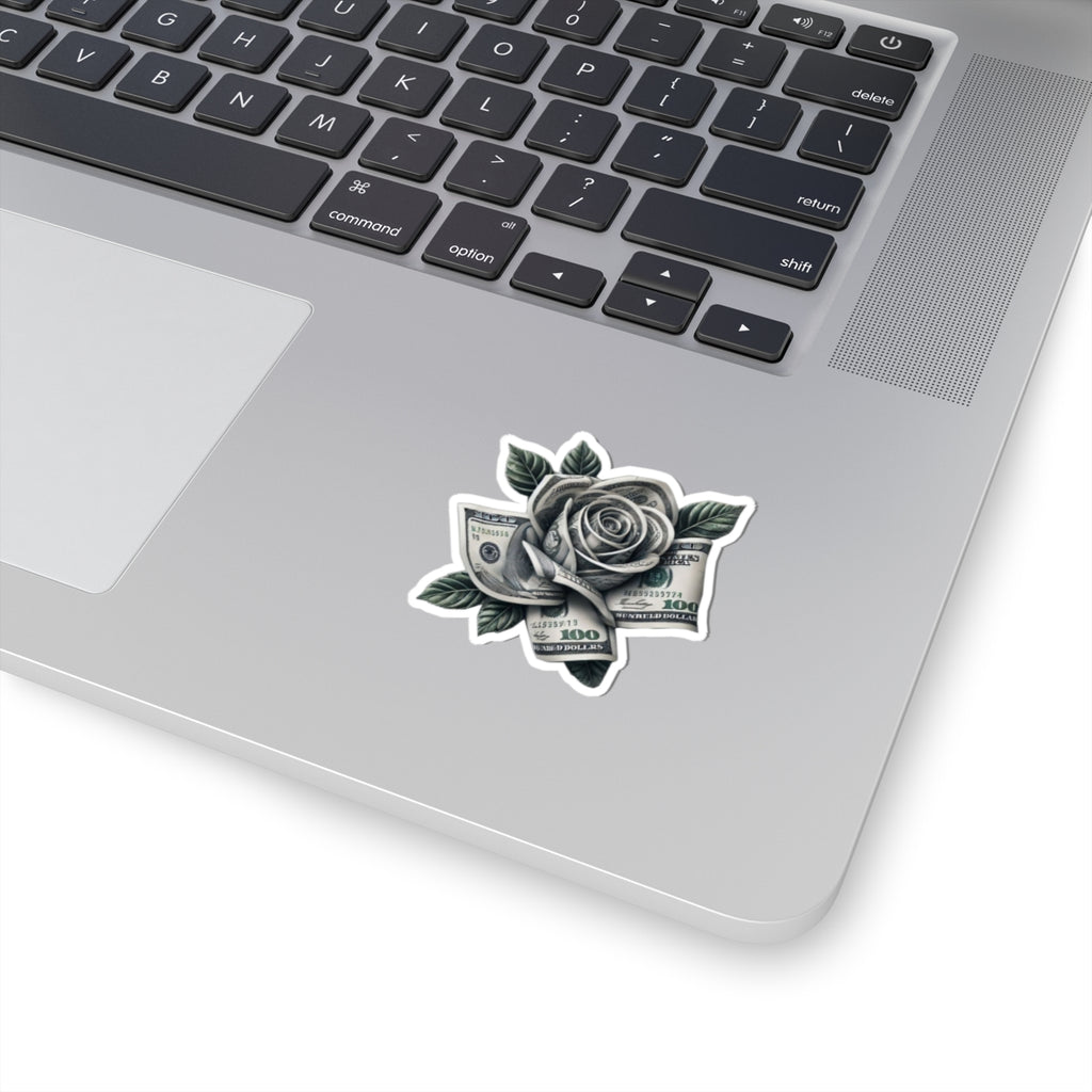 Money Rose Sticker — Kiss-Cut Vinyl Cash Rose Laptop Decal