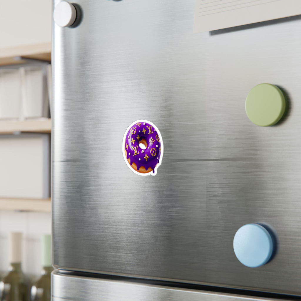 Luxury Logo Donut Vinyl Sticker – Purple Drip Kiss-Cut Decal