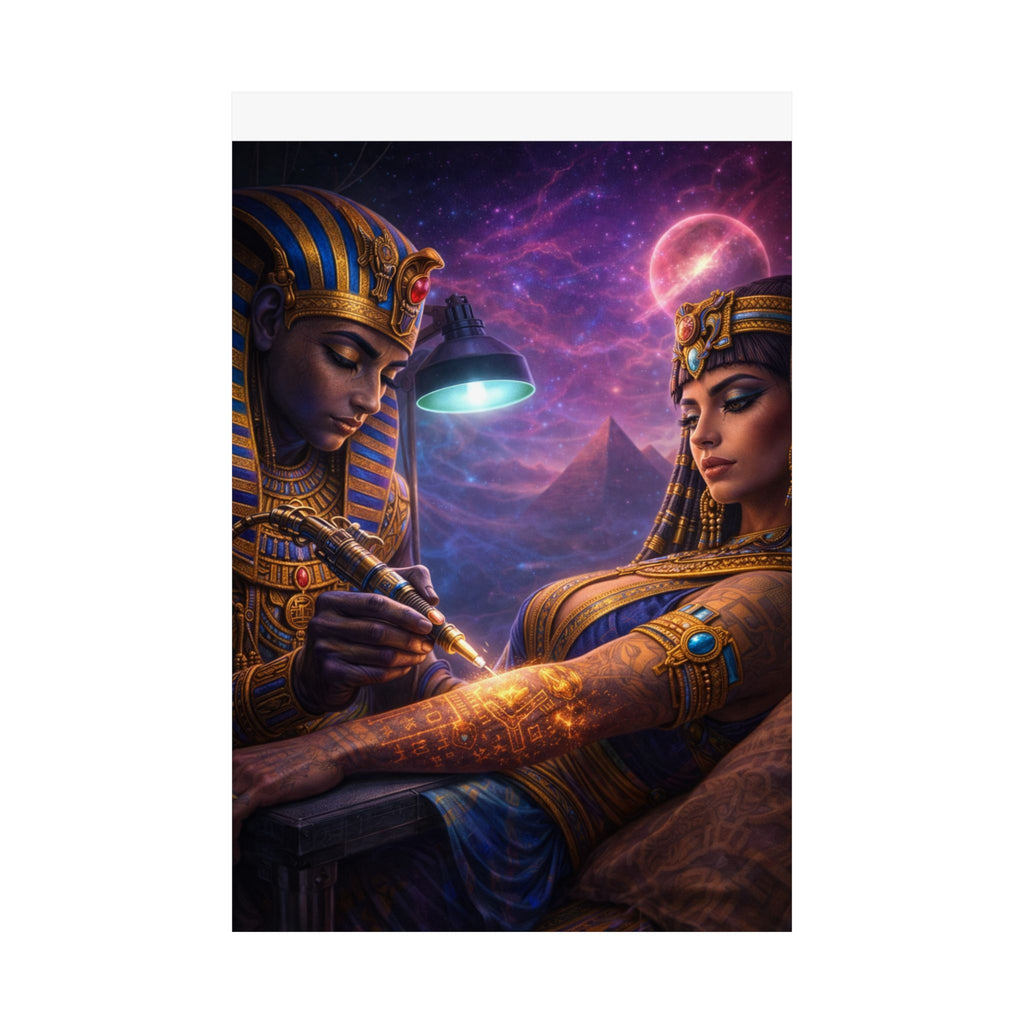 Egyptian Pharaoh Tattoo Poster — Matte Vertical Wall Art