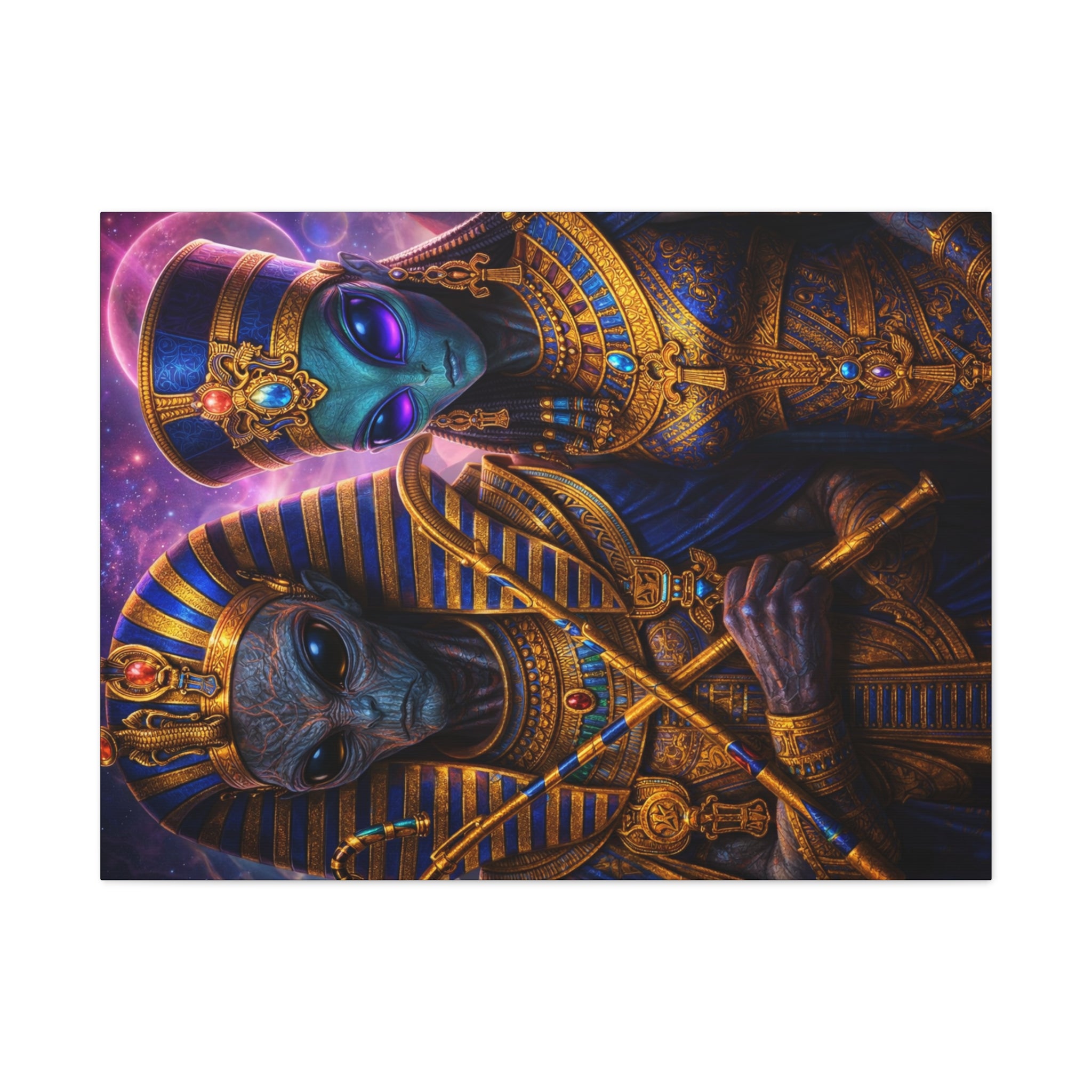 Alien Pharaoh Canvas Art - Matte Stretched Wall Decor