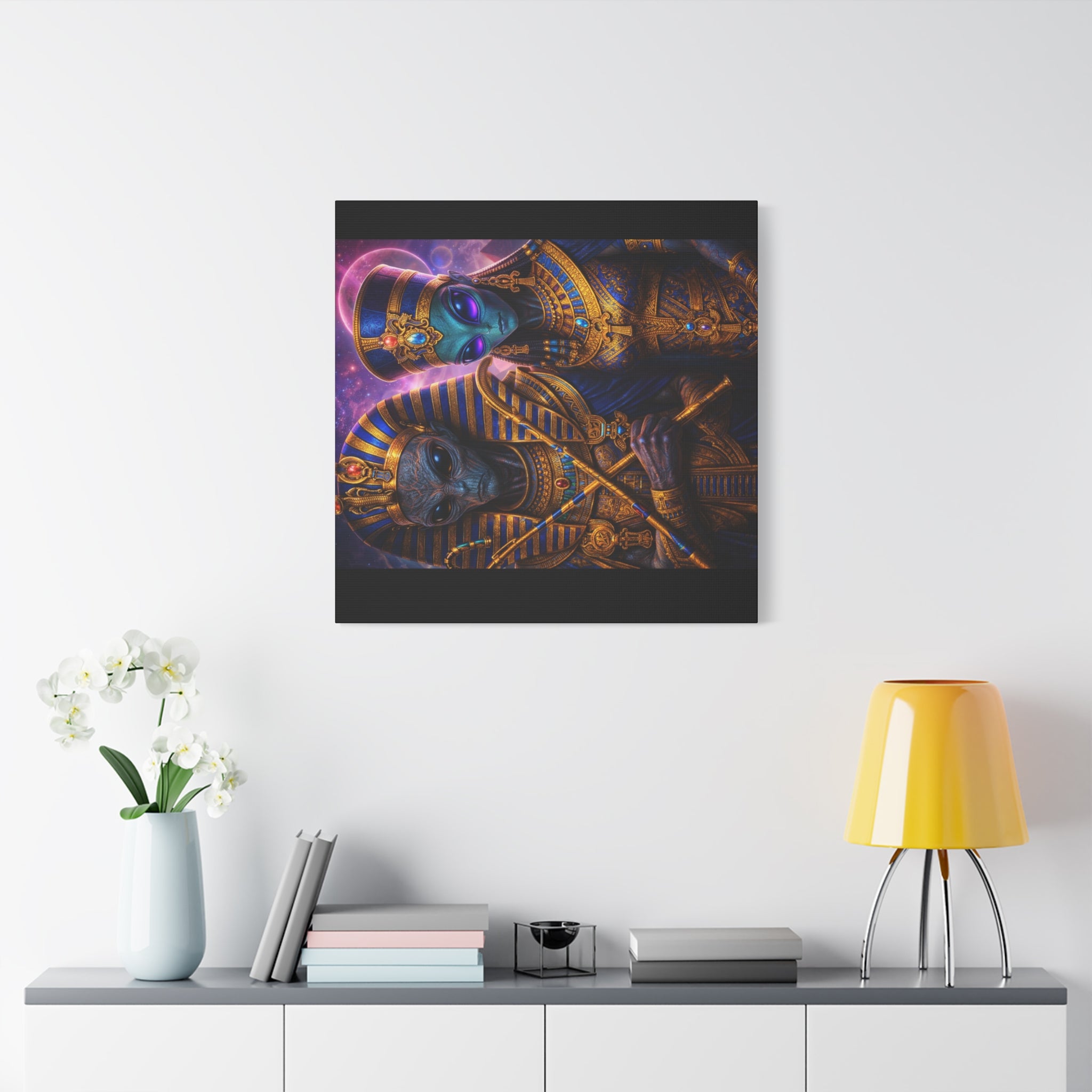 Alien Pharaoh Canvas Art - Matte Stretched Wall Decor