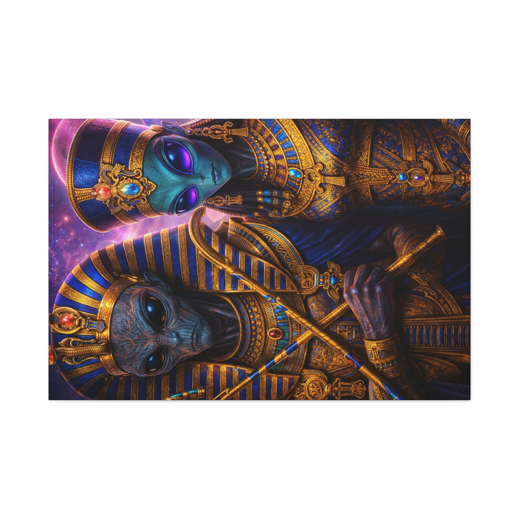 Alien Pharaoh Canvas Art - Matte Stretched Wall Decor