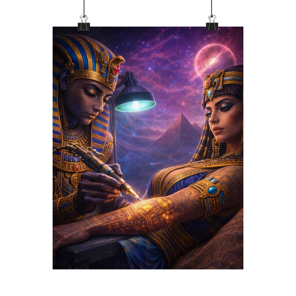 Egyptian Pharaoh Tattoo Poster — Matte Vertical Wall Art