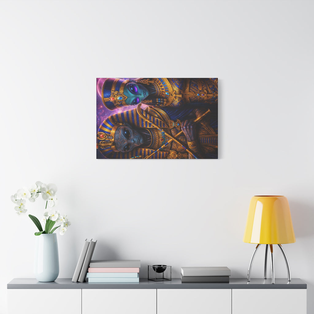 Alien Pharaoh Canvas Art - Matte Stretched Wall Decor