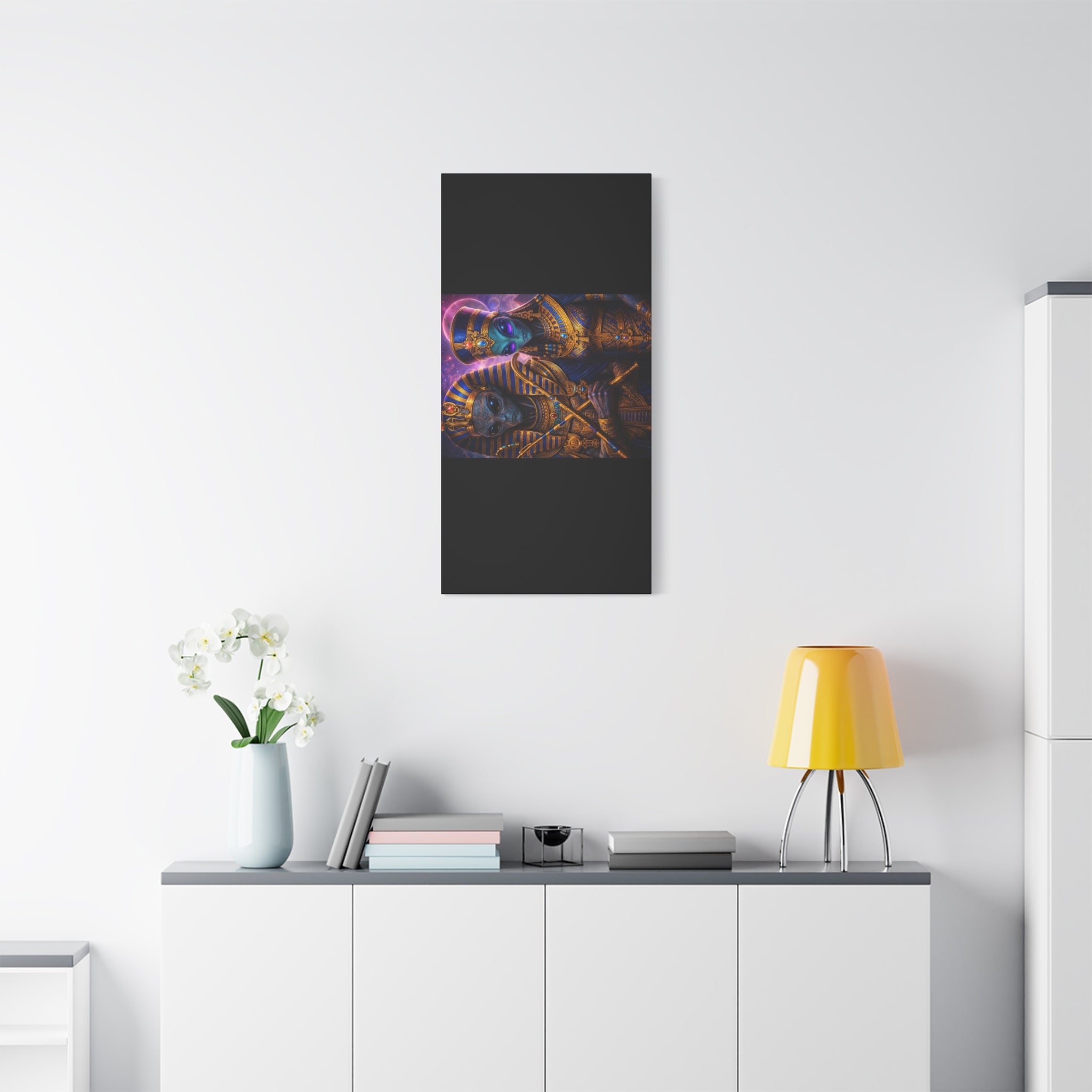 Alien Pharaoh Canvas Art - Matte Stretched Wall Decor