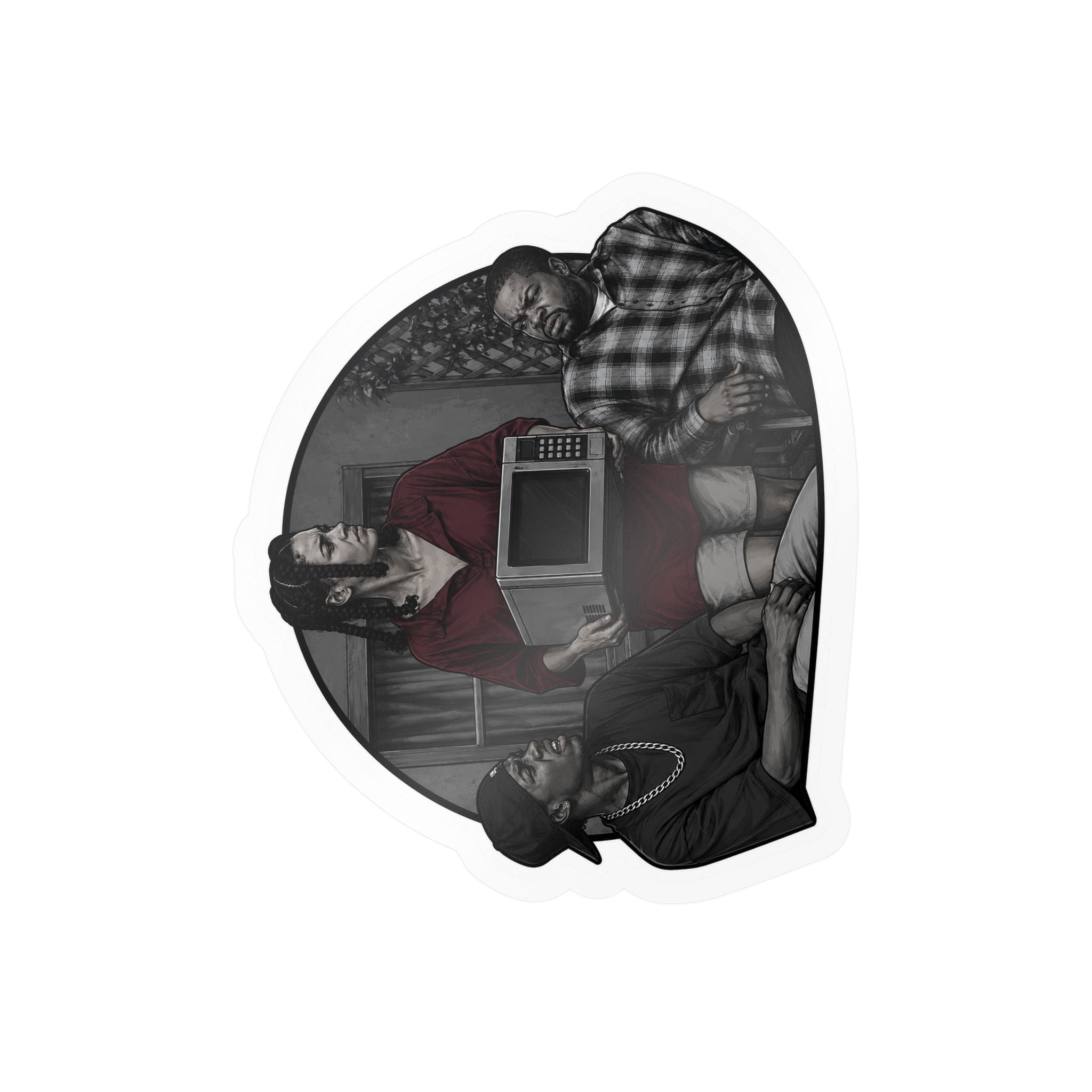 Friday collection Vinyl Sticker — Vintage TV Trio Kiss-Cut Decal