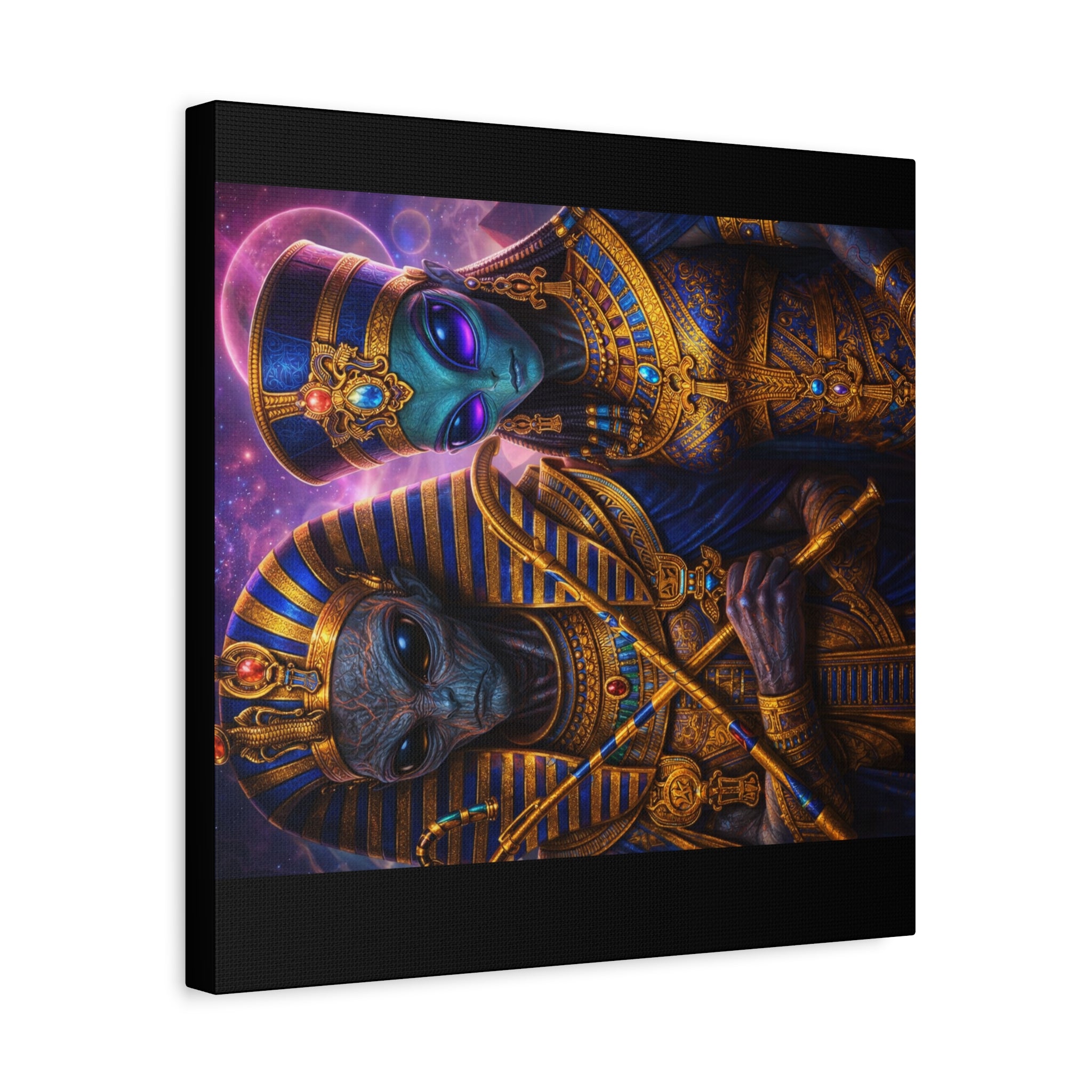 Alien Pharaoh Canvas Art - Matte Stretched Wall Decor