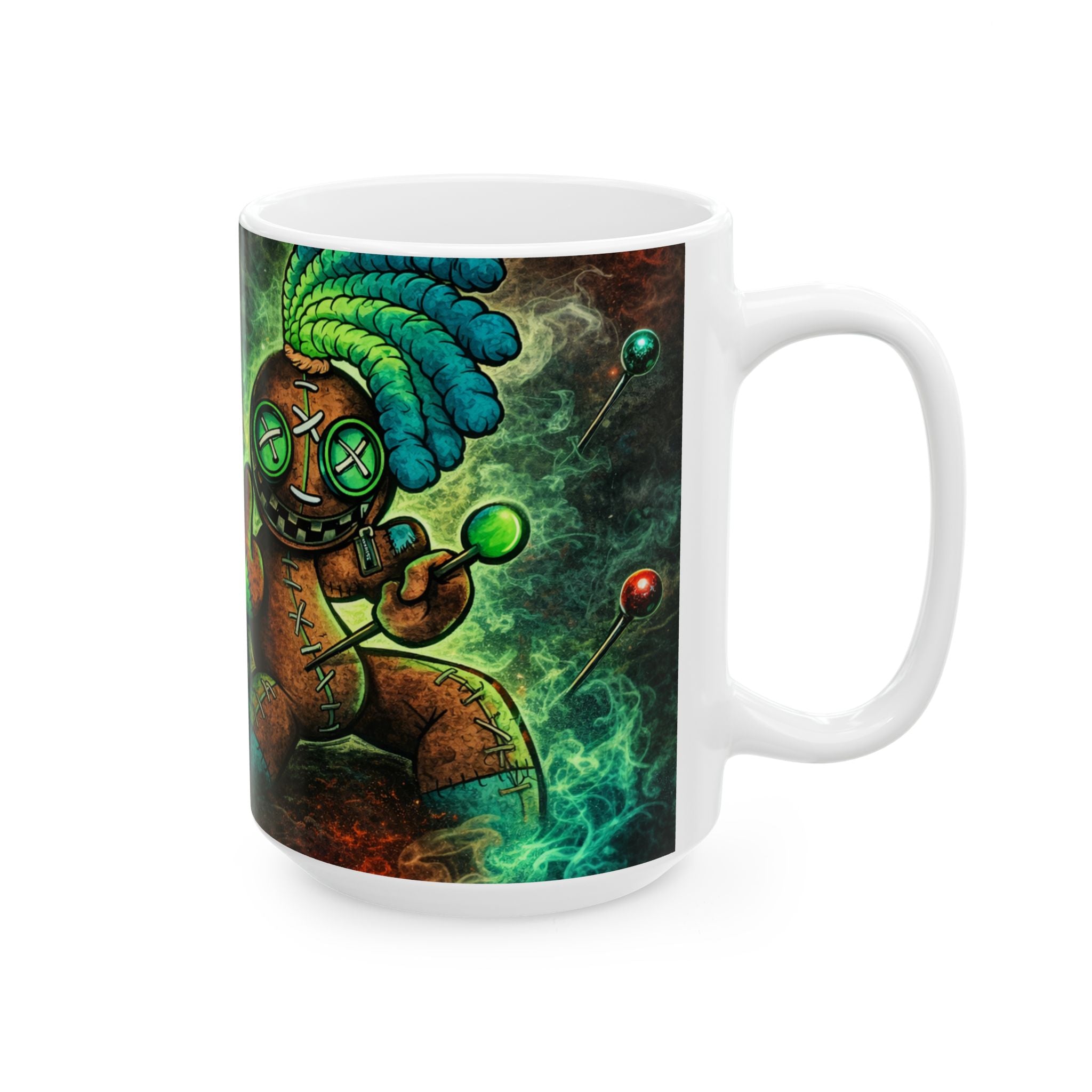 Voodoo Tattoo Ceramic Mug — Creepy Voodoo Doll Coffee Cup (11oz/15oz)