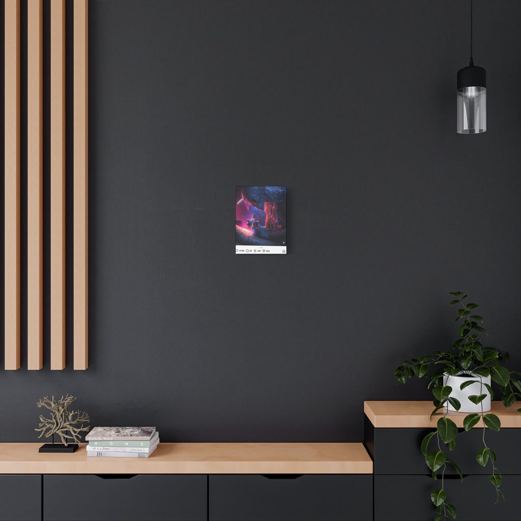 Alien Artist Canvas Print — Neon Sci‑Fi Wall Art