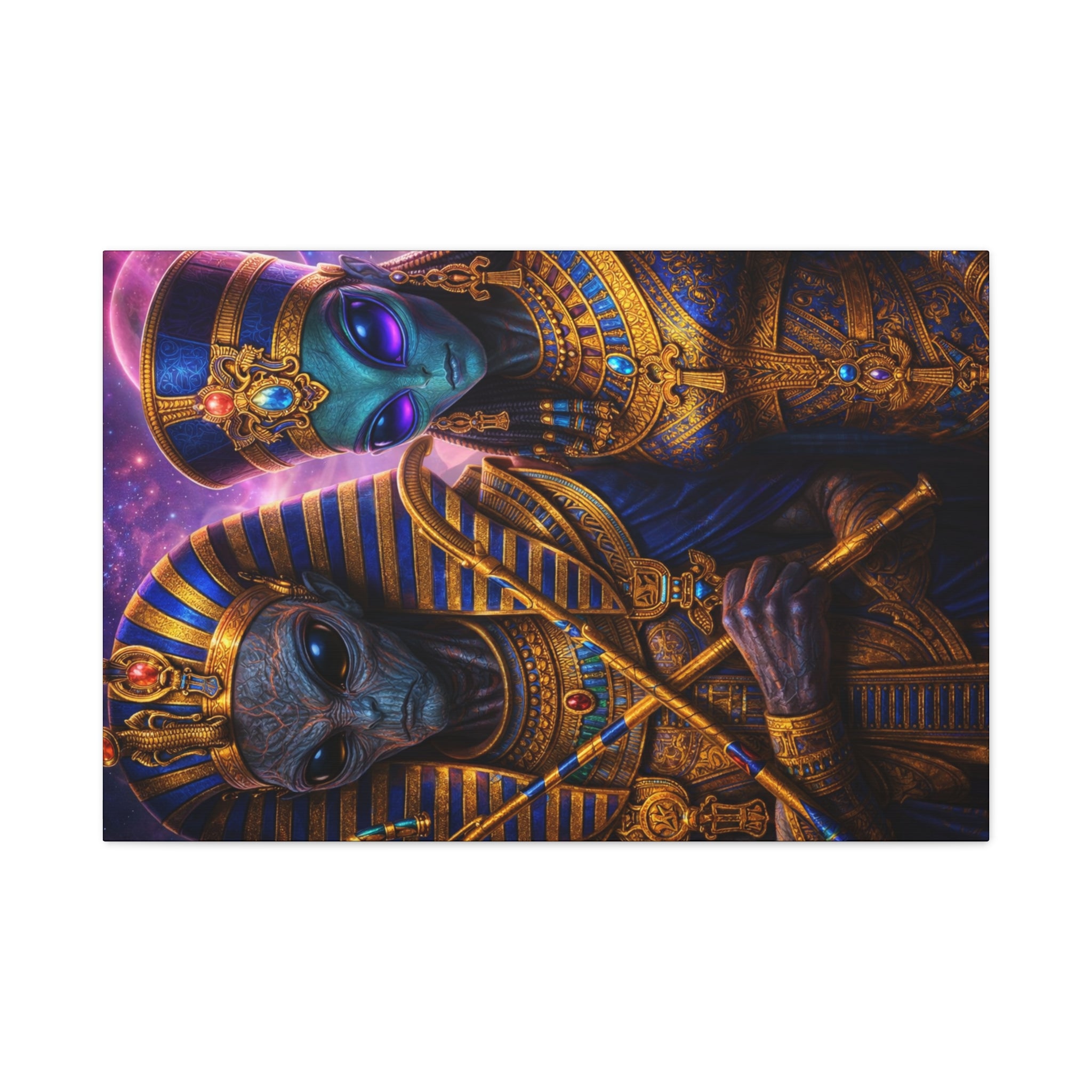 Alien Pharaoh Canvas Art - Matte Stretched Wall Decor