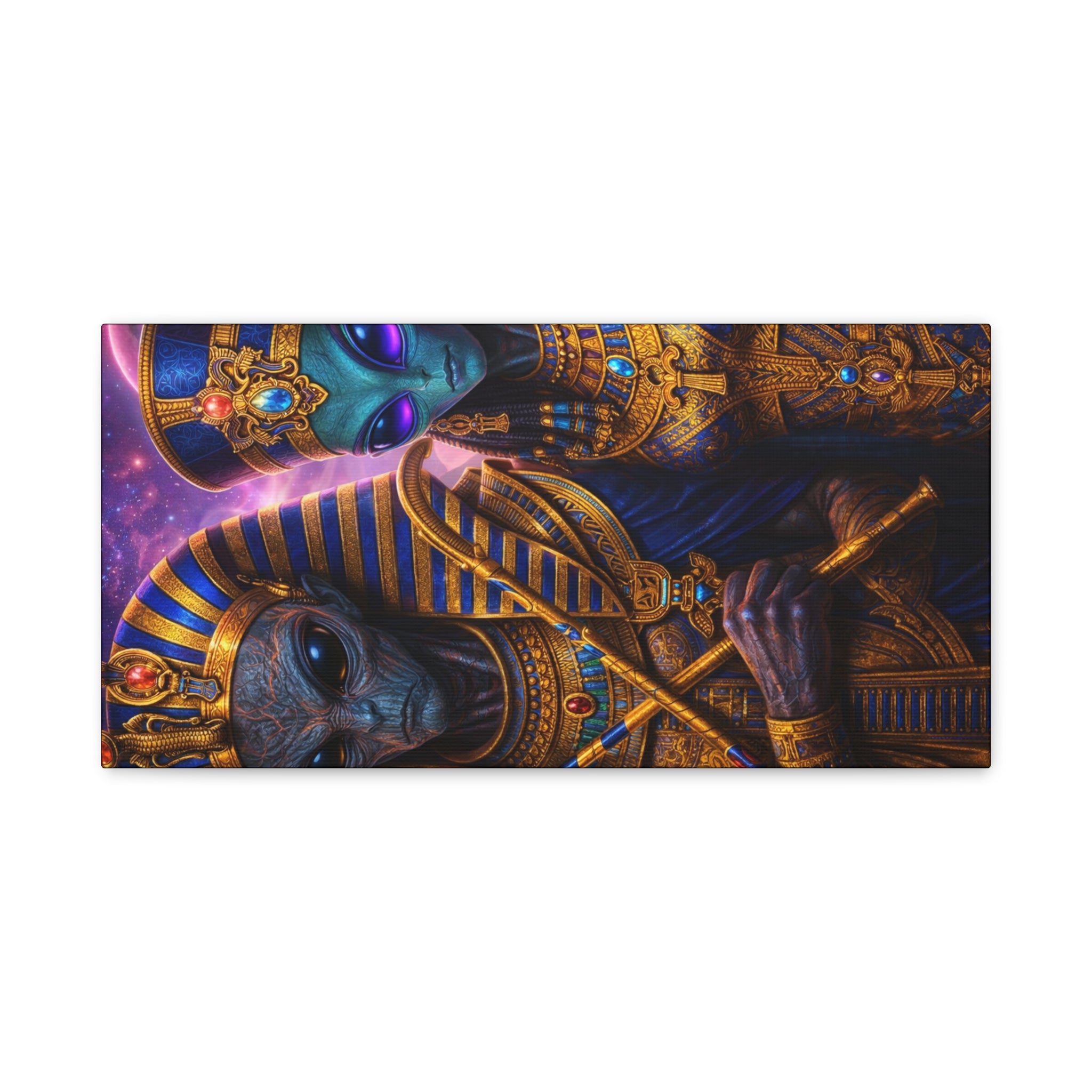 Alien Pharaoh Canvas Art - Matte Stretched Wall Decor