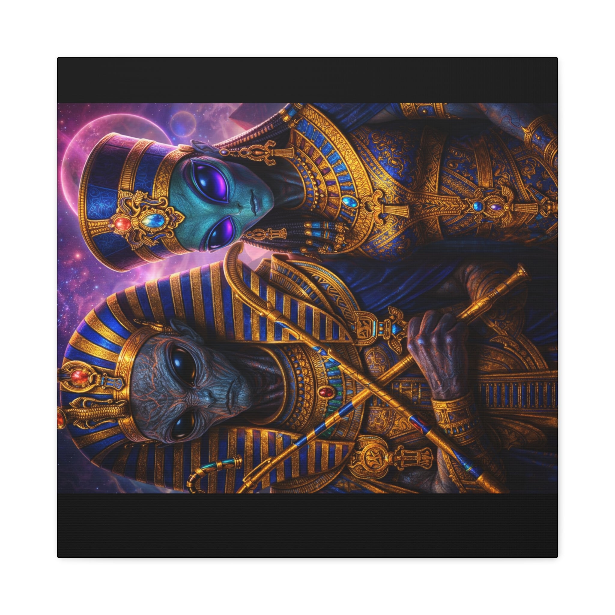 Alien Pharaoh Canvas Art - Matte Stretched Wall Decor