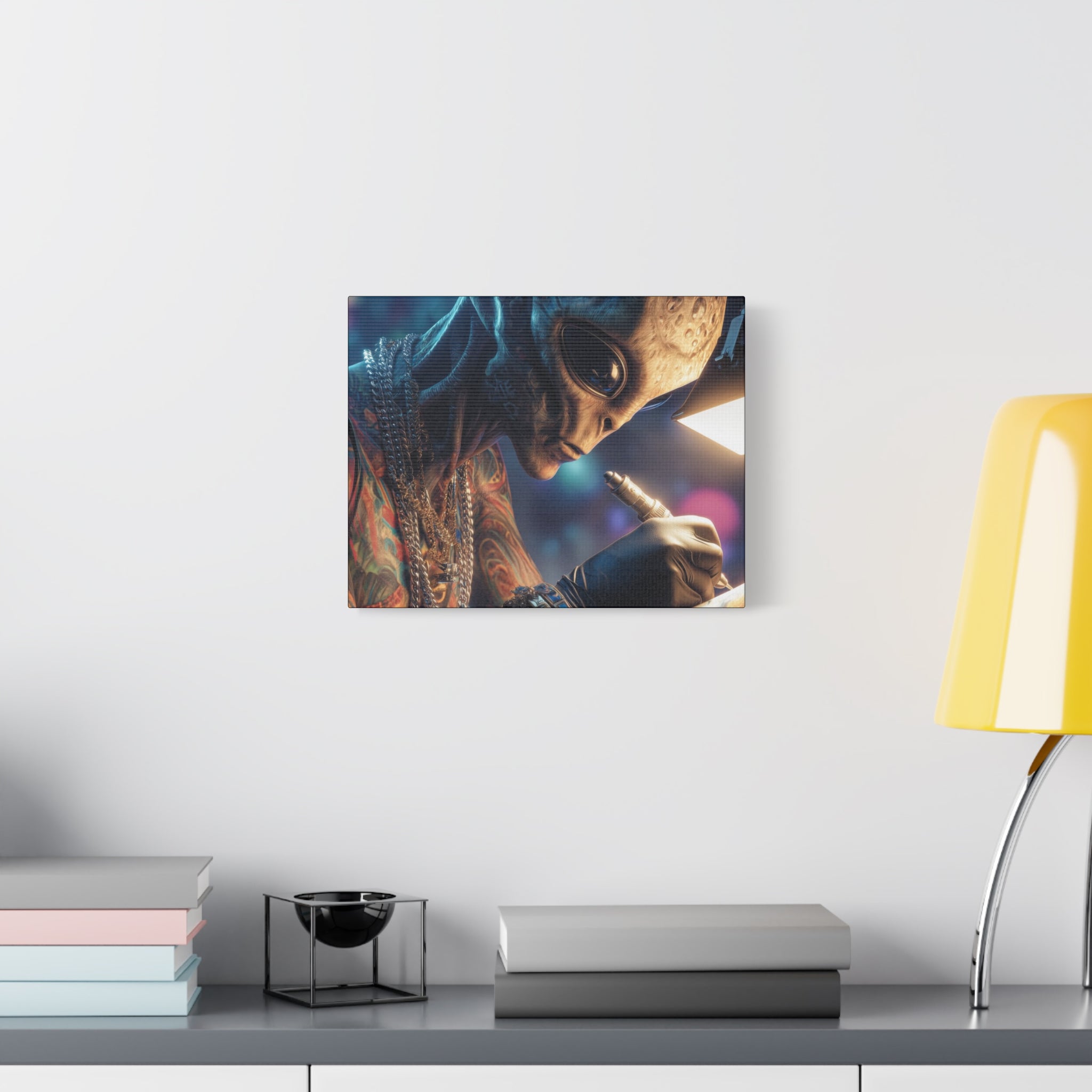 Alien Tattoo Artist Canvas Print — Matte Stretched Wall Art