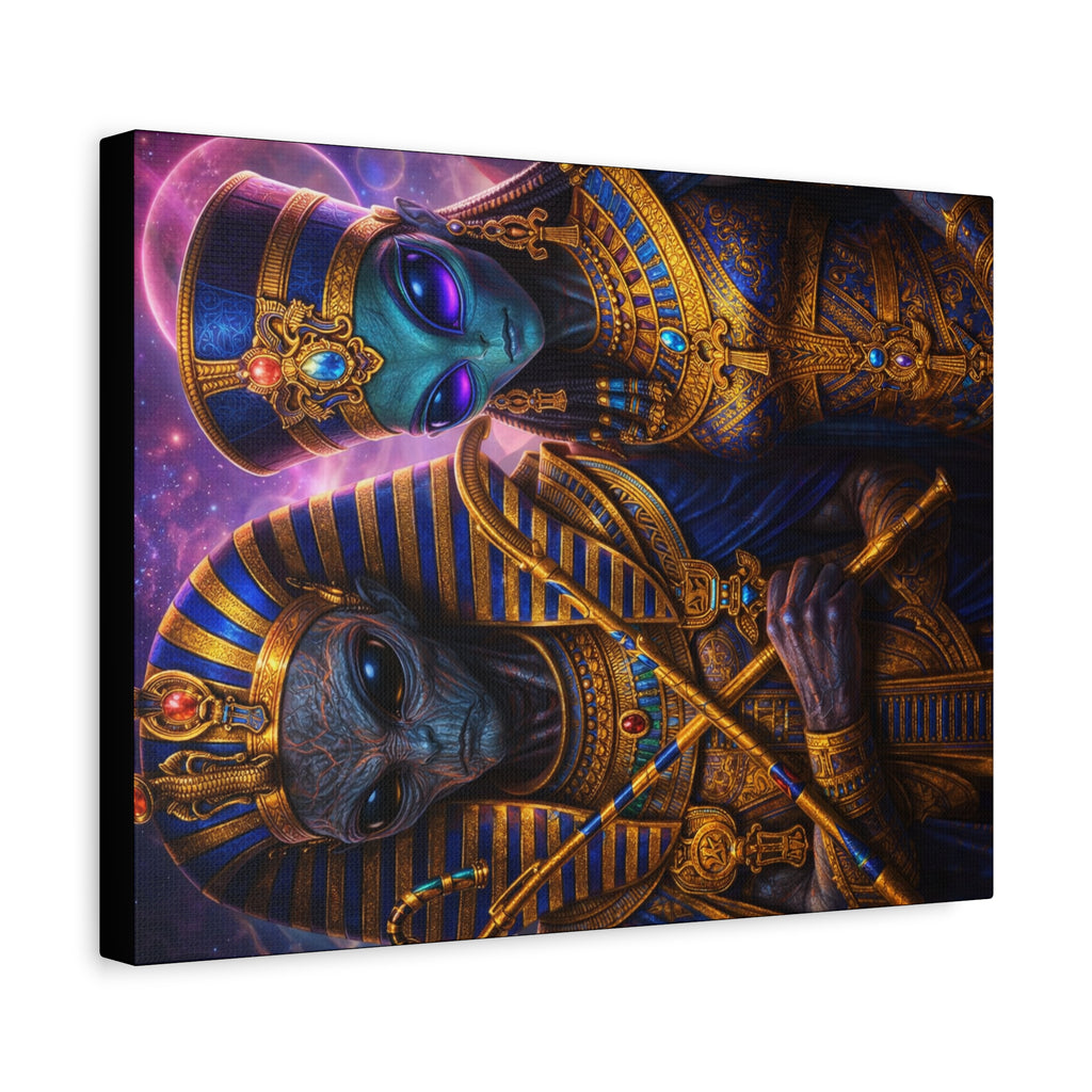 Alien Pharaoh Canvas Art - Matte Stretched Wall Decor