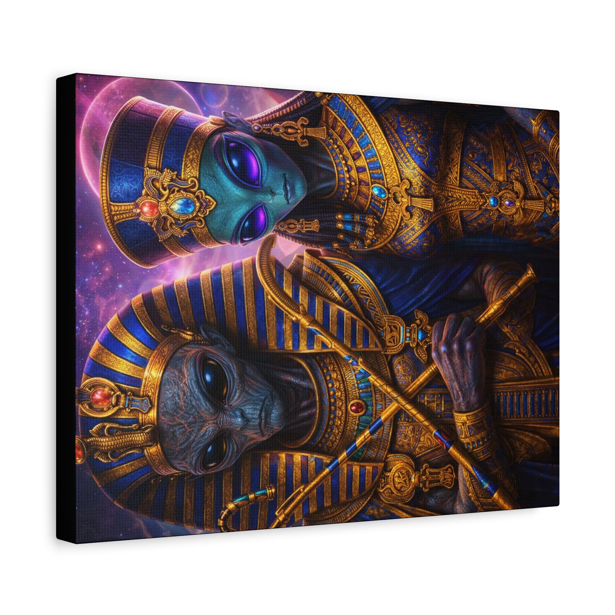 Alien Pharaoh Canvas Art - Matte Stretched Wall Decor