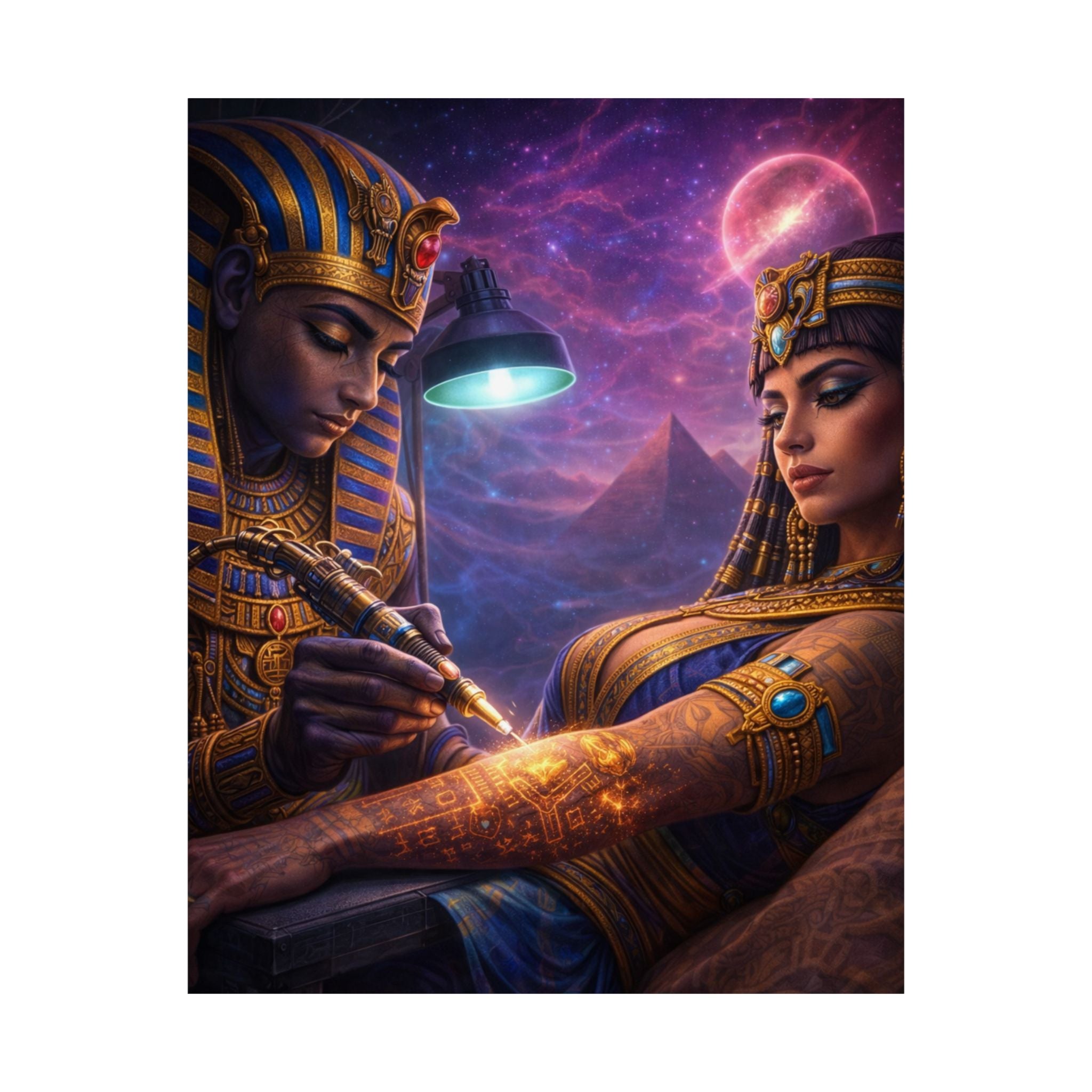 Egyptian Pharaoh Tattoo Poster — Matte Vertical Wall Art
