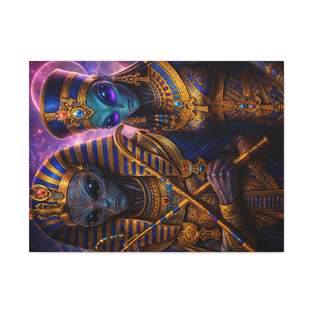 Alien Pharaoh Canvas Art - Matte Stretched Wall Decor